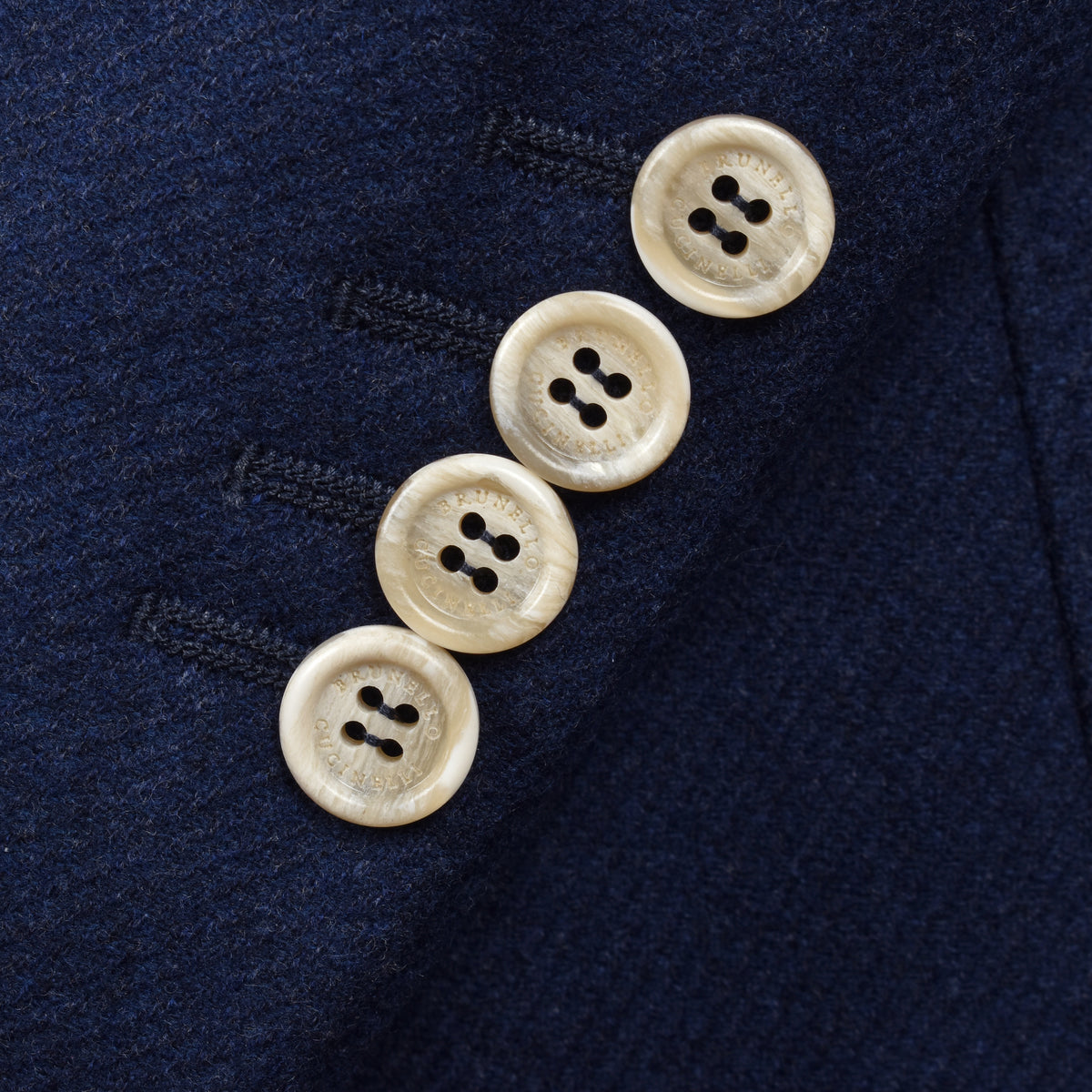 BRUNELLO CUCINELLI MEN'S BLUE WOOL SILK BLAZER