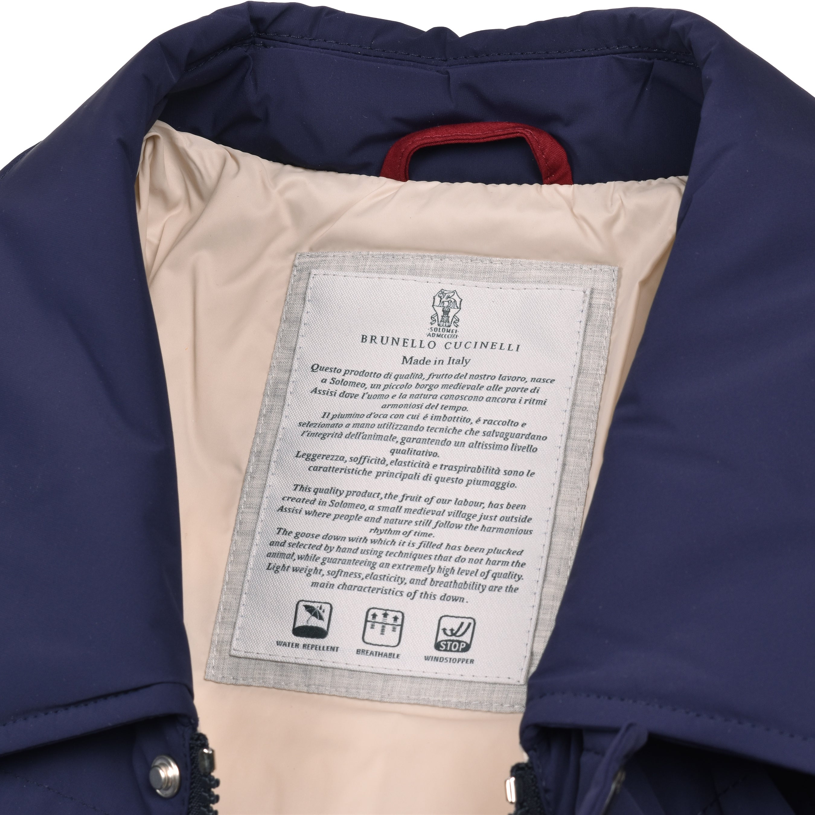 BRUNELLO CUCINELLI MEN'S INDIGO QUILTED DOWN PUFFER JACKET