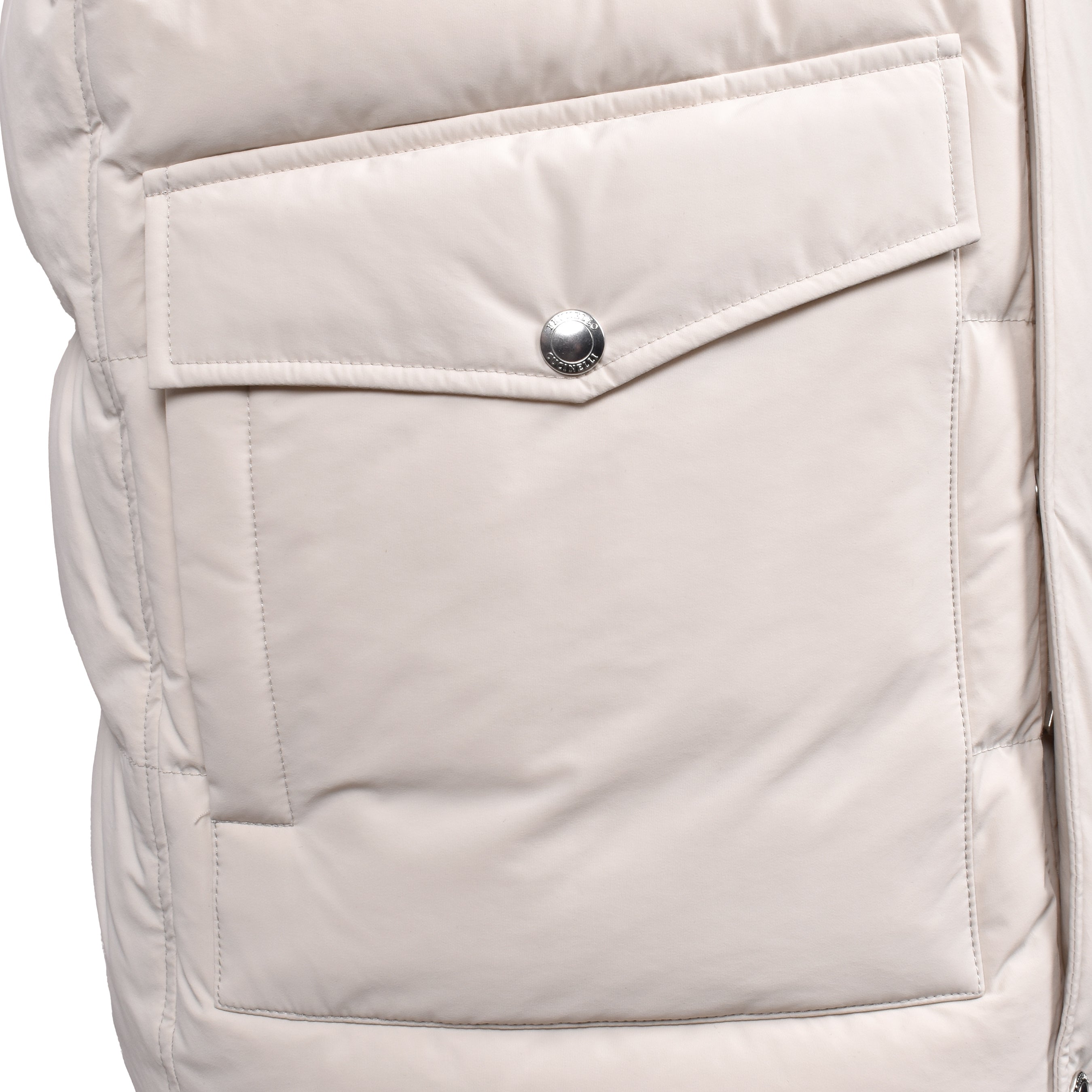 BRUNELLO CUCINELLI MEN'S OFF WHITE QUILTED JACKET