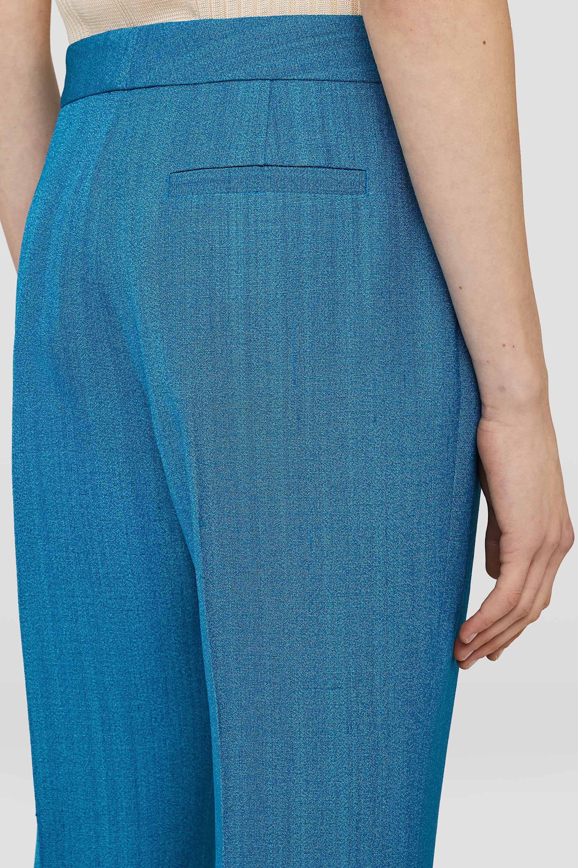 JIL SANDER WOMEN'S BRIGHT BLUE WIDE LEG TROUSERS