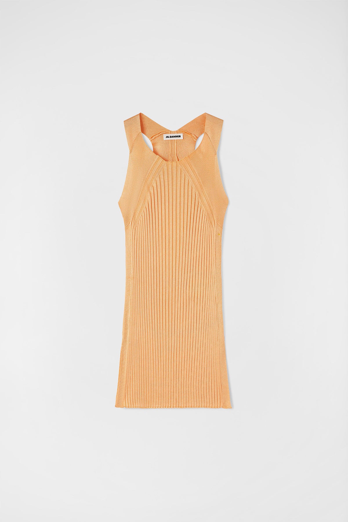 JIL SANDER WOMEN'S LIGHT ORANGE RIBBED TANK