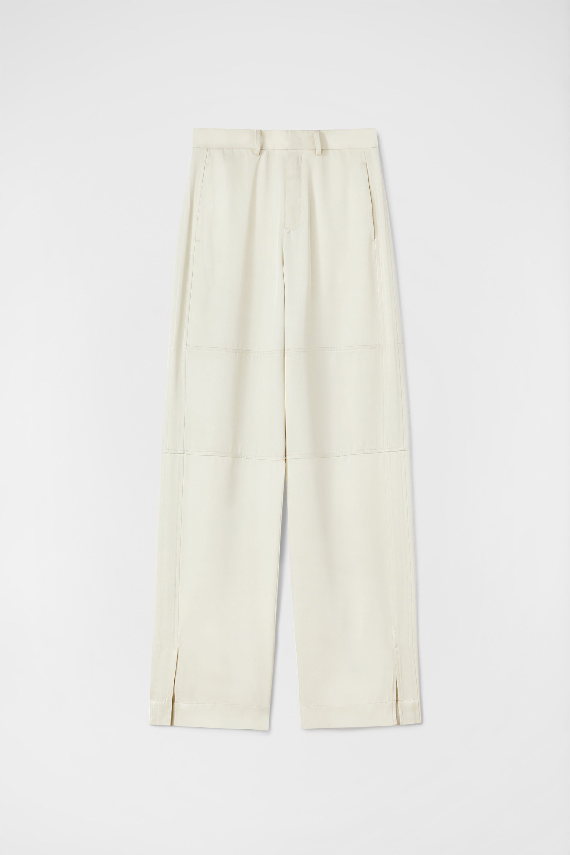 JIL SANDER WOMEN'S OFF WHITE WIDE LEG TROUSERS
