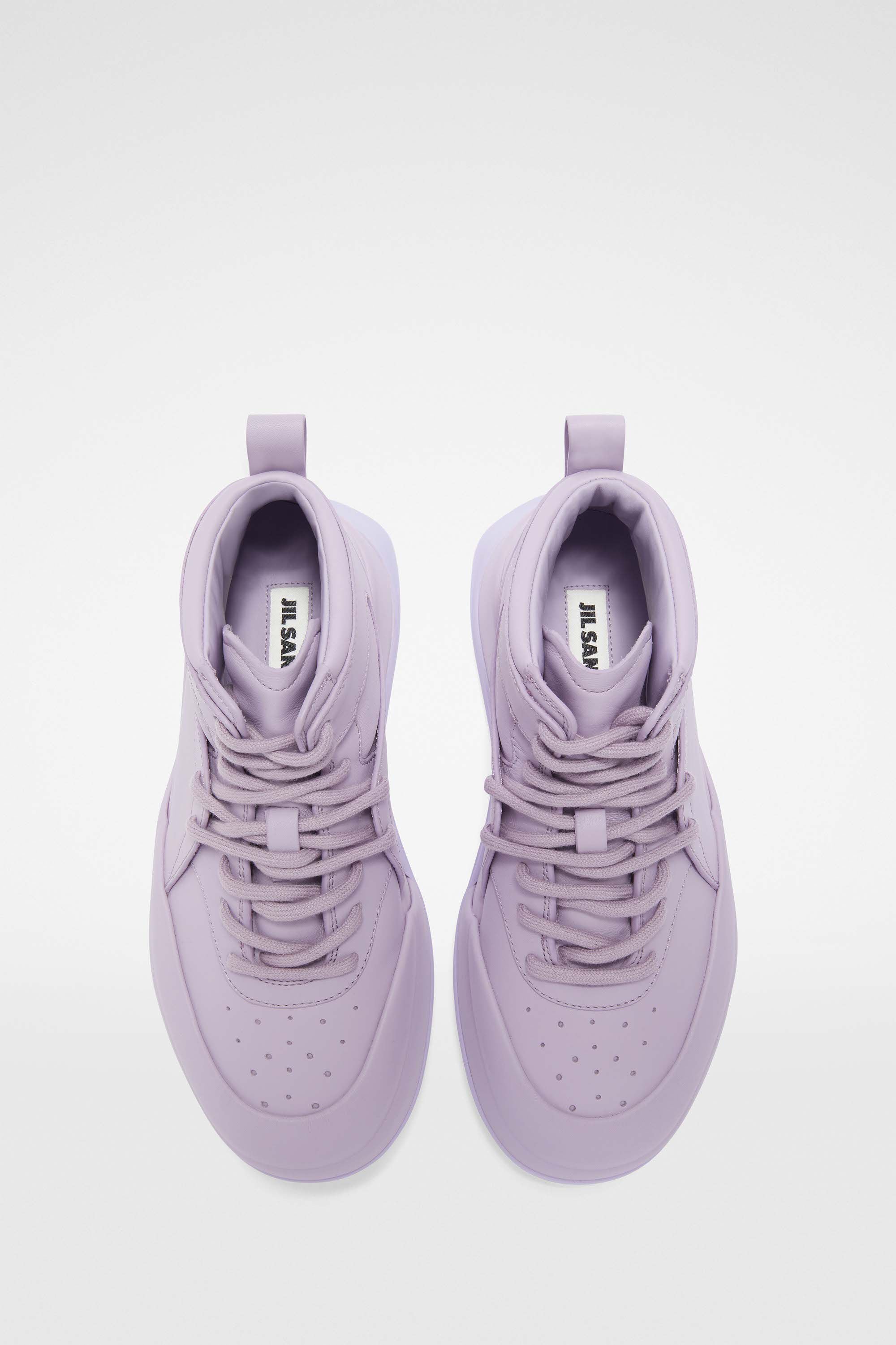JIL SANDER WOMEN'S LIGHT PURPLE PLATFORM BOOTS