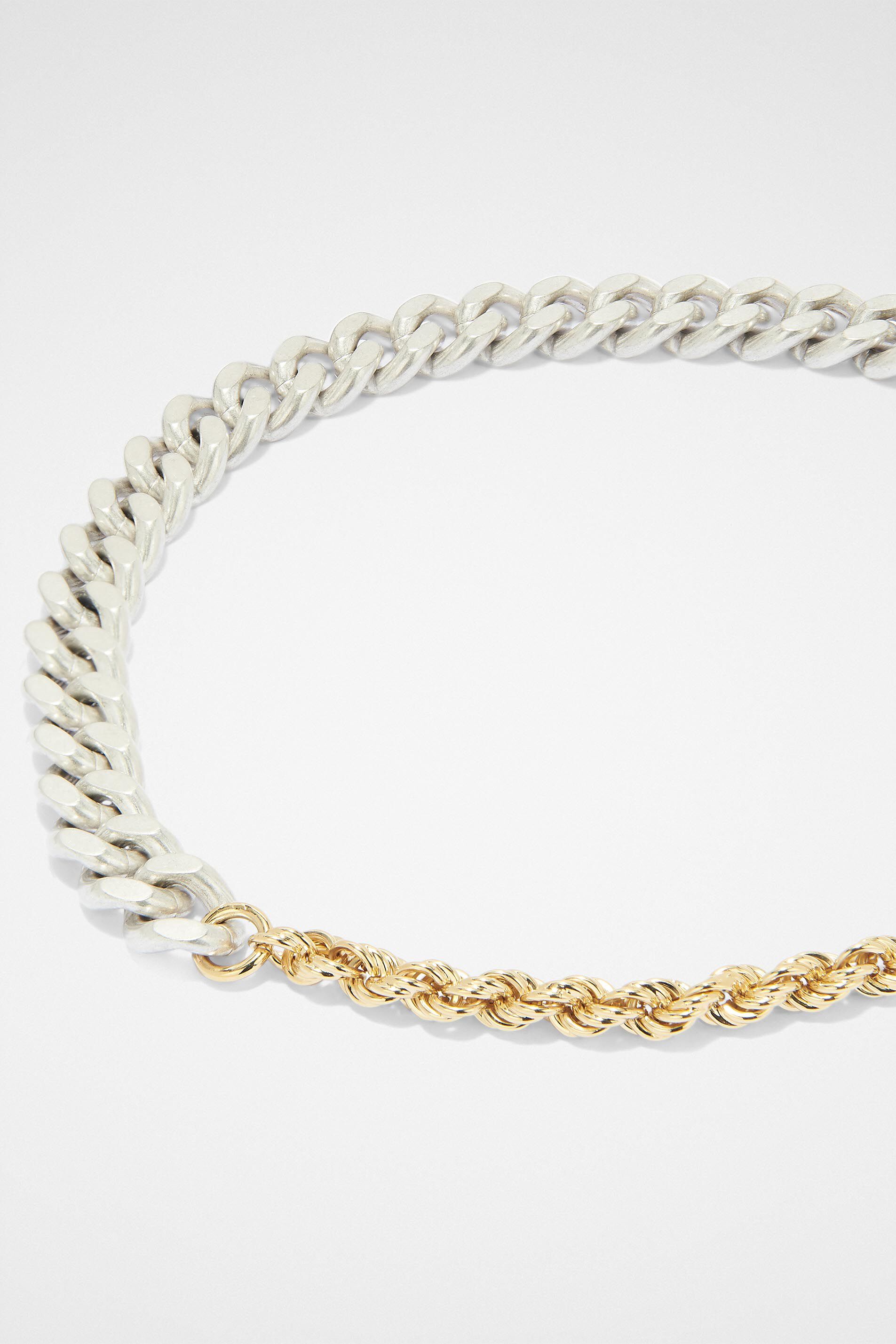 JIL SANDER MEN'S SILVER AND GOLD CHAIN NECKLACE