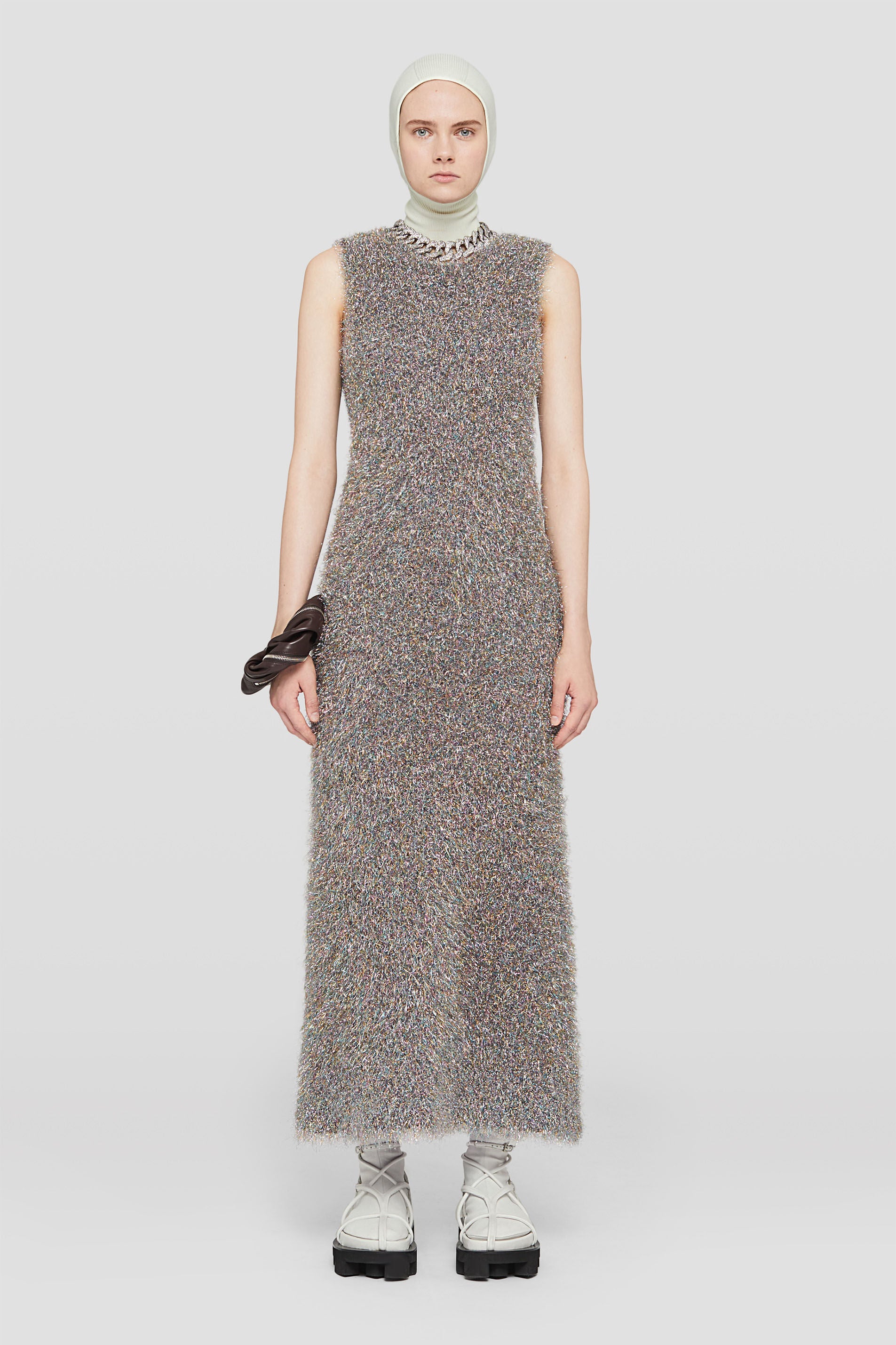 JIL SANDER WOMEN'S MULTICOLOR SLEEVELESS KNIT DRESS
