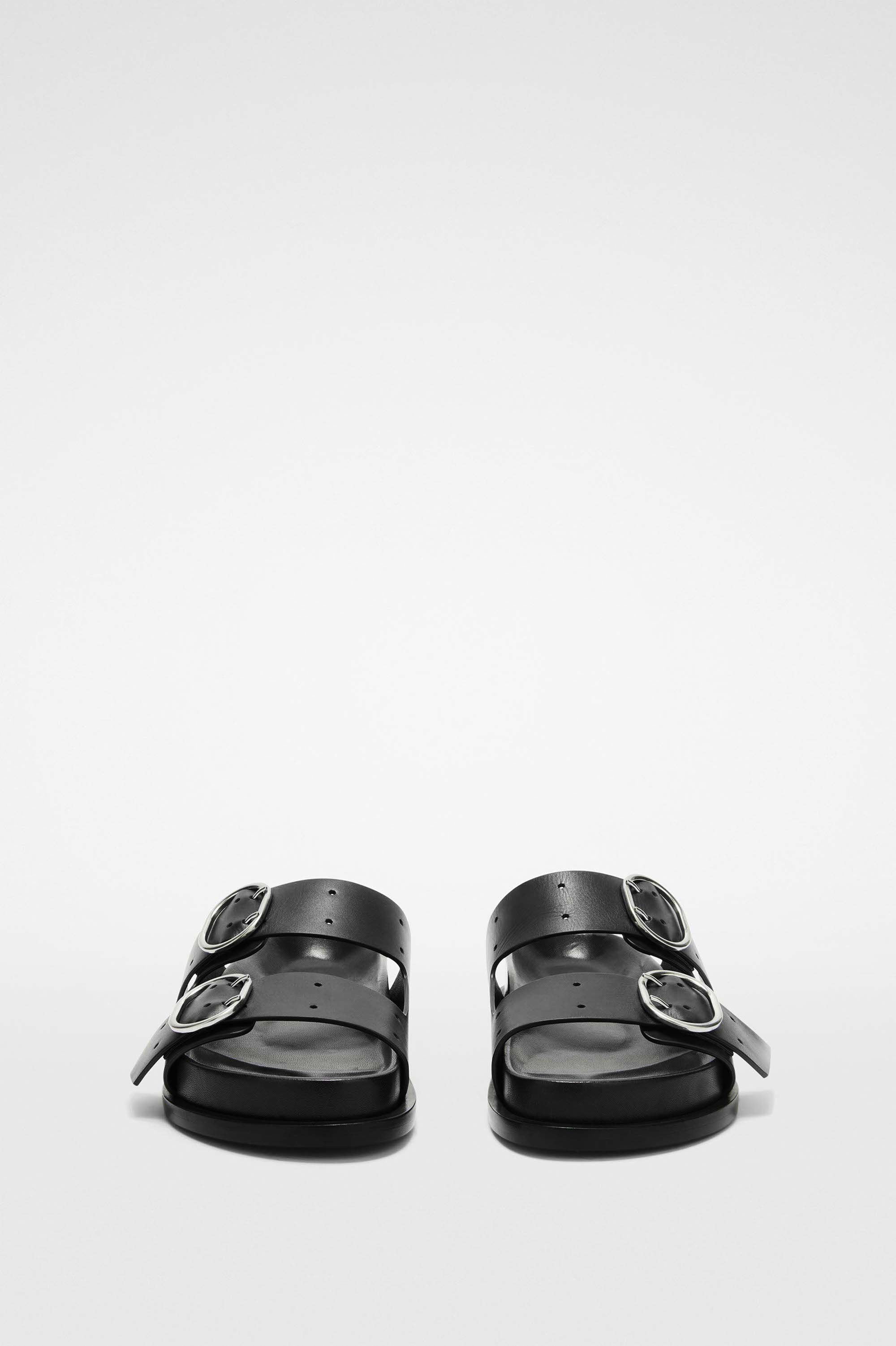 JIL SANDER WOMEN'S BLACK BUCKLE STRAP SANDALS