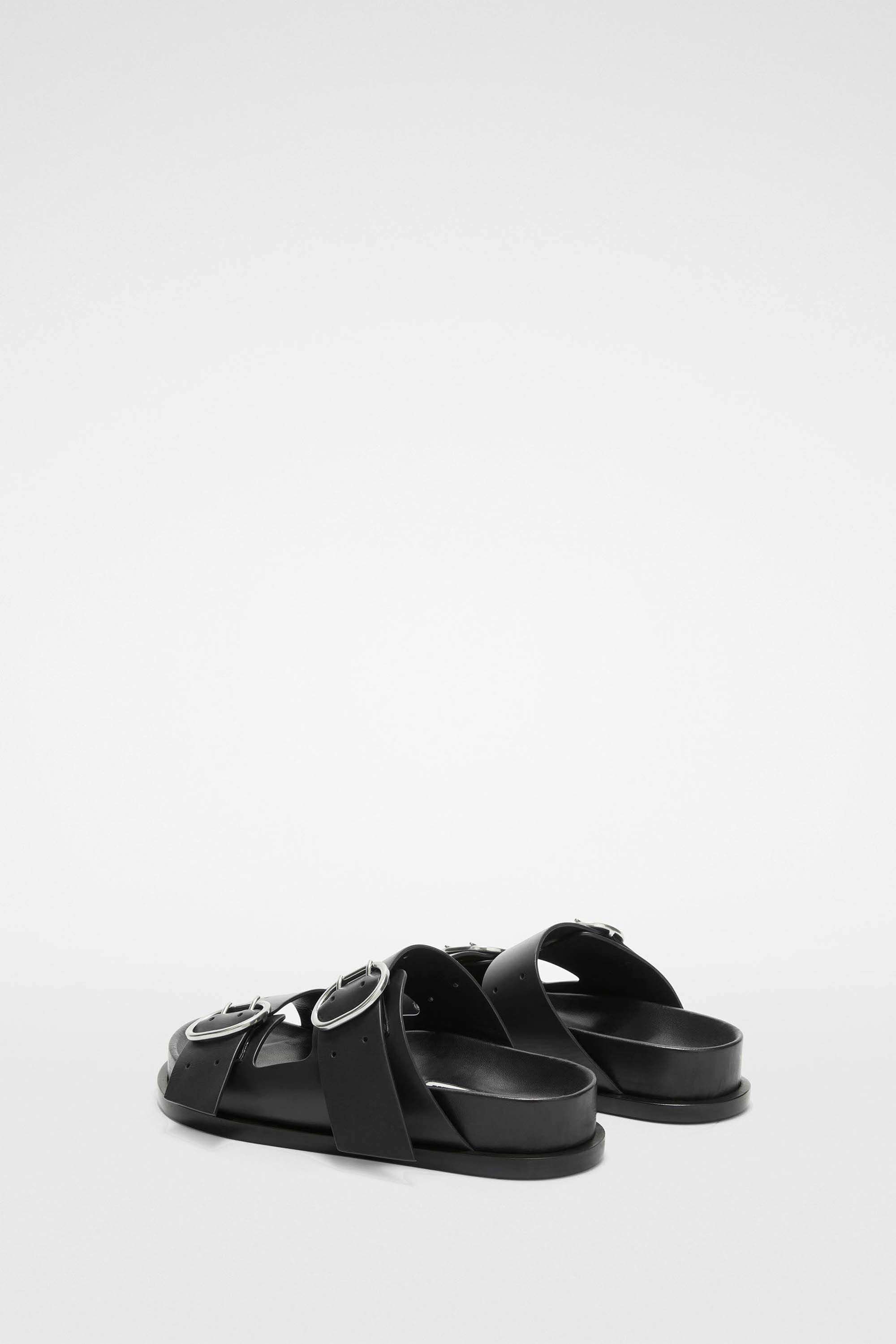 JIL SANDER WOMEN'S BLACK BUCKLE STRAP SANDALS