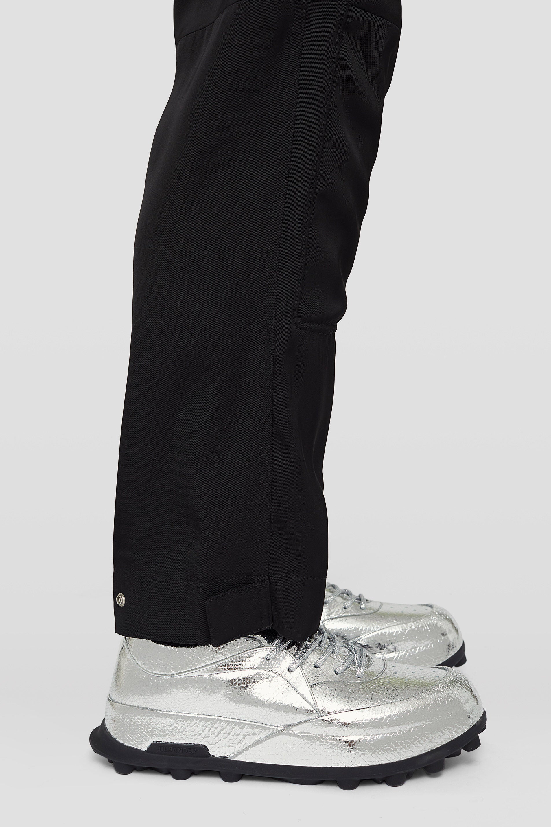 JIL SANDER MEN'S SILVER METALLIC LACE UP SHOES