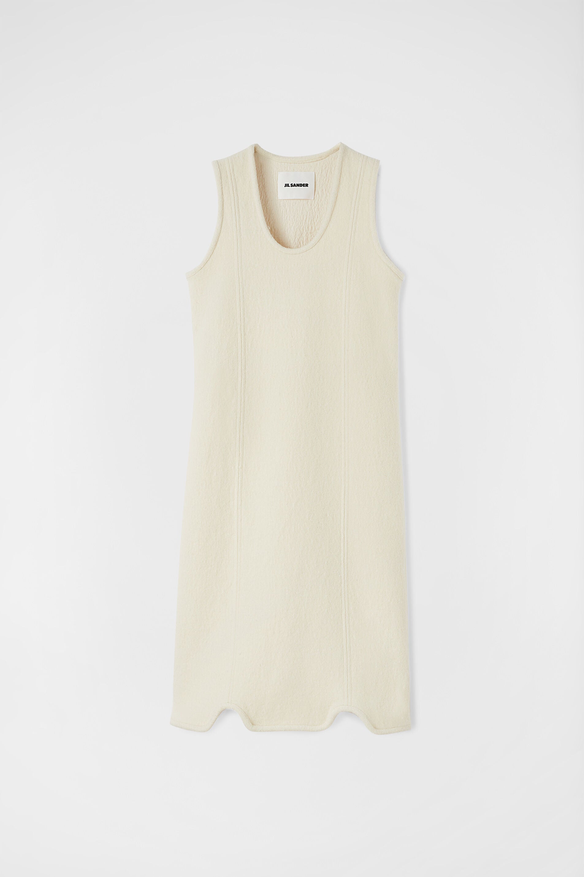 JIL SANDER WOMEN'S OFF WHITE SLEEVELESS DRESS