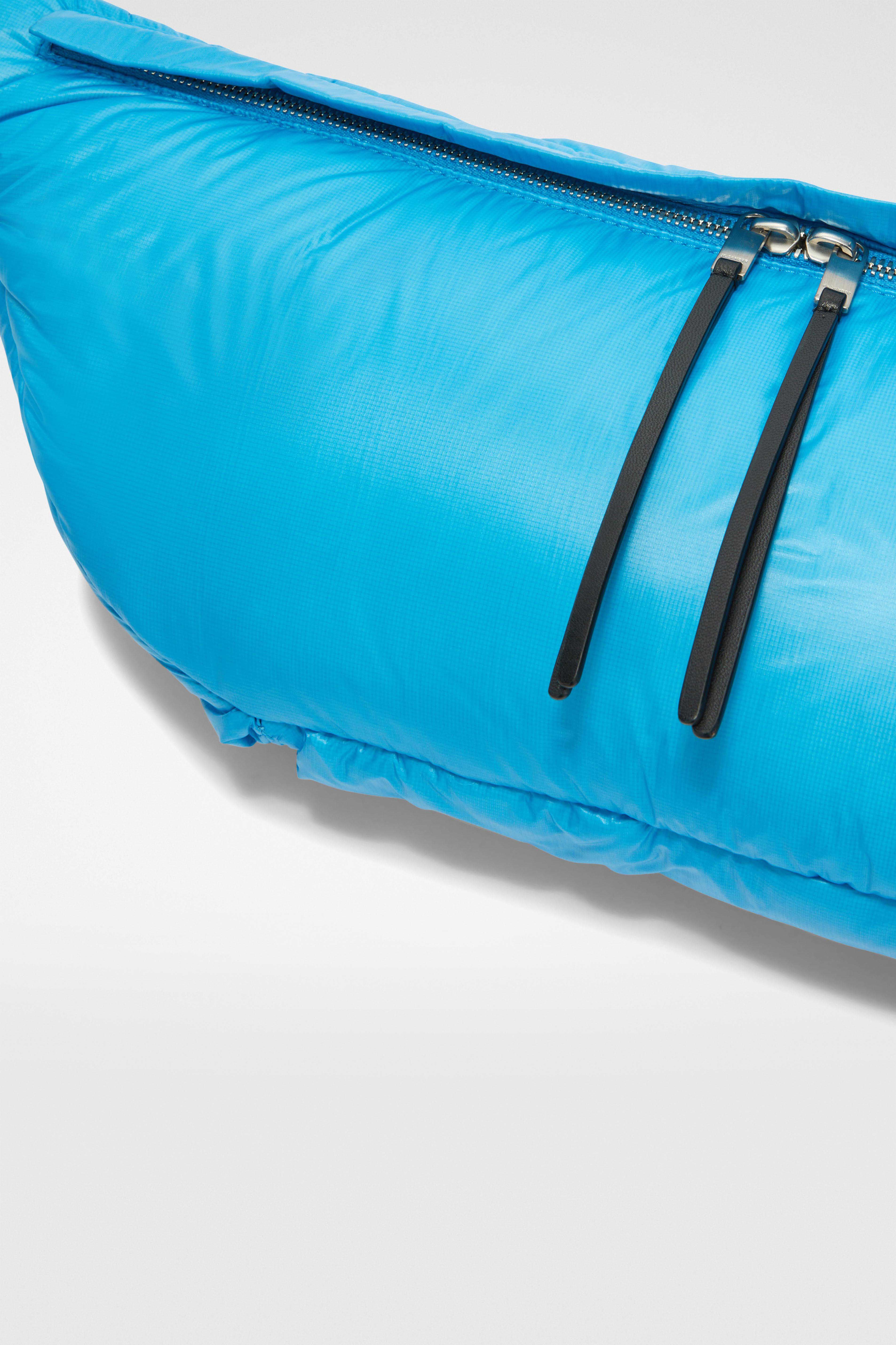 JIL SANDER WOMEN'S CYAN BLUE PADDED POUCH BAG