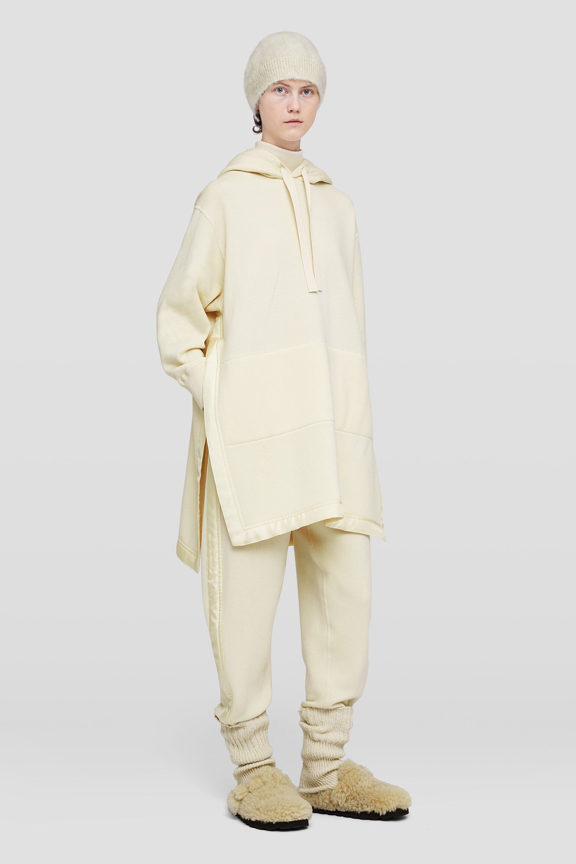 JIL SANDER WOMEN'S CREAM RELAXED KNIT TROUSERS