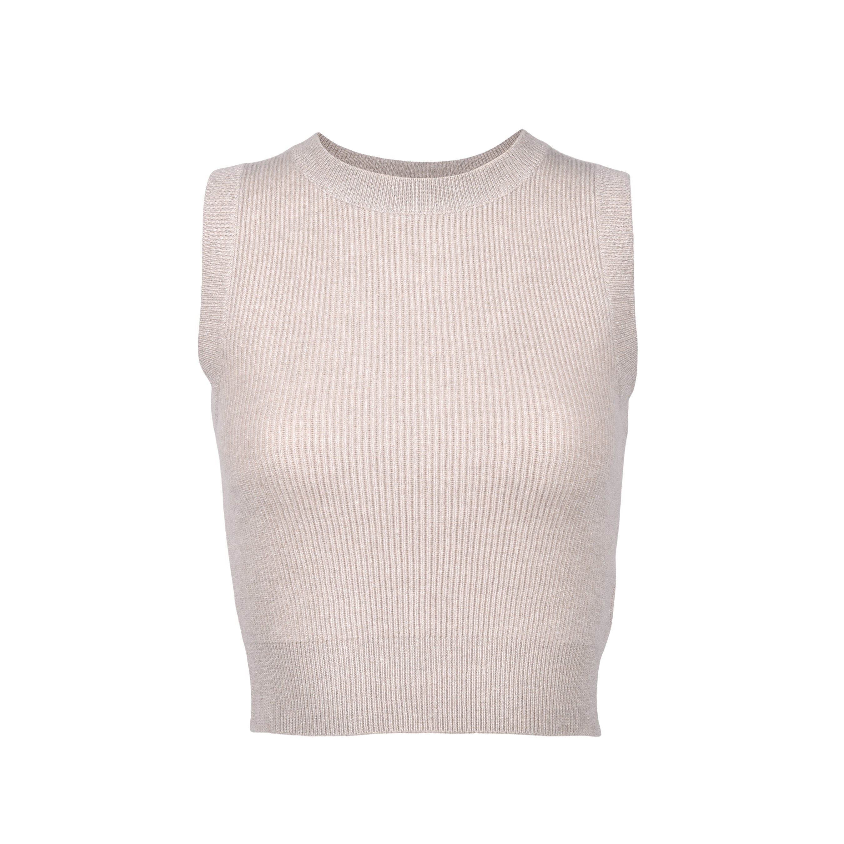 BRUNELLO CUCINELLI WOMEN'S BEIGE CASHMERE CREW NECK SWEATER