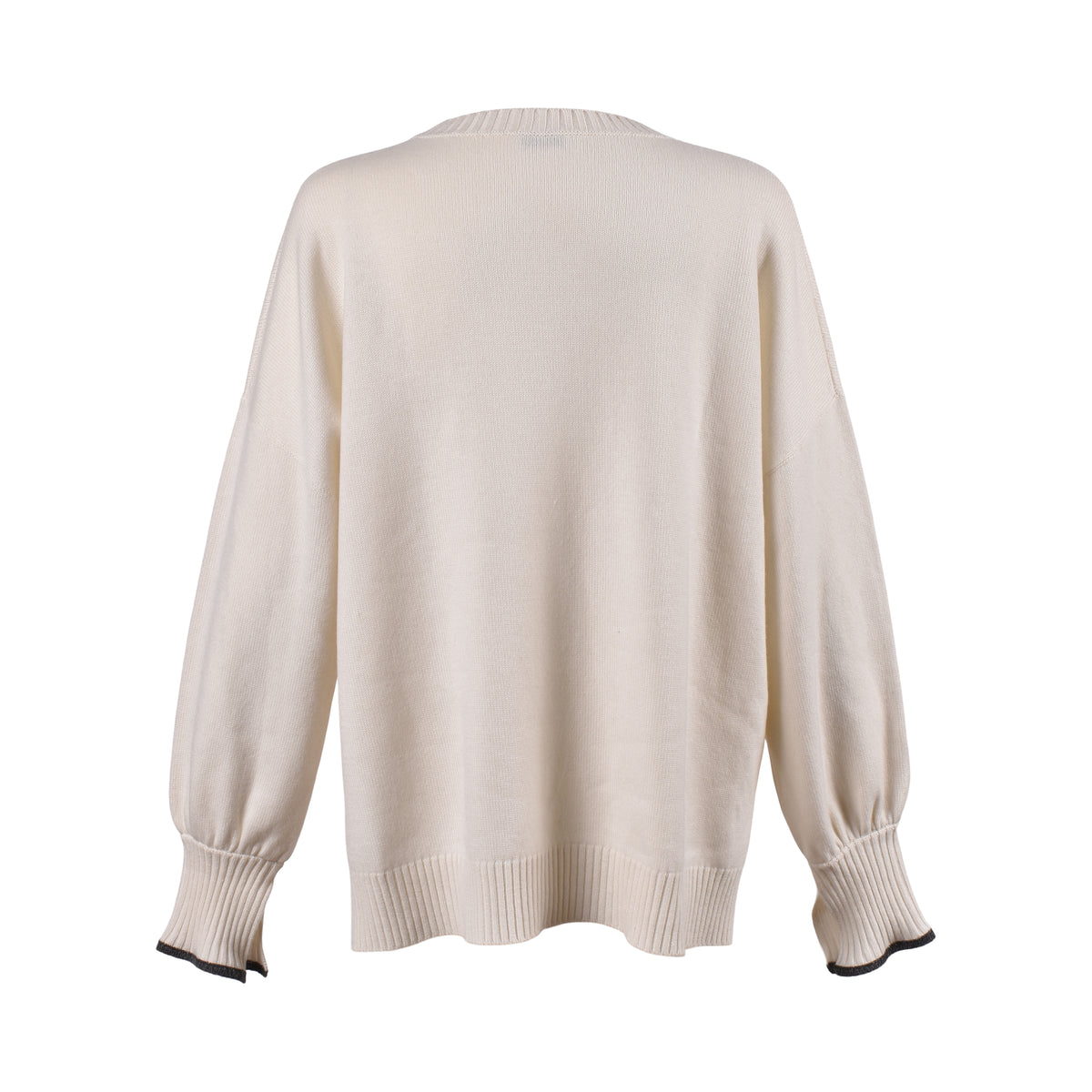 BRUNELLO CUCINELLI WOMEN'S OFF WHITE CASHMERE CREWNECK SWEATER