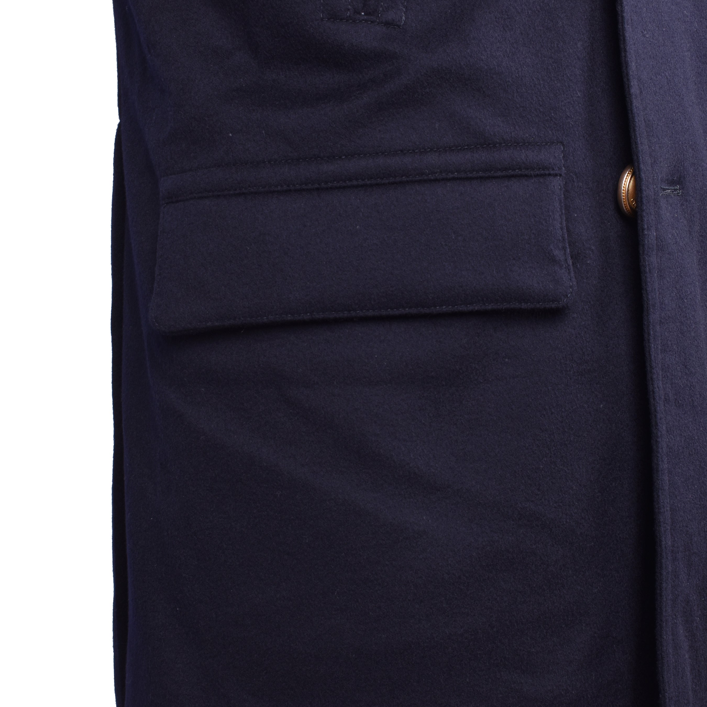 BRUNELLO CUCINELLI MEN'S NAVY WOOL PEA JACKET