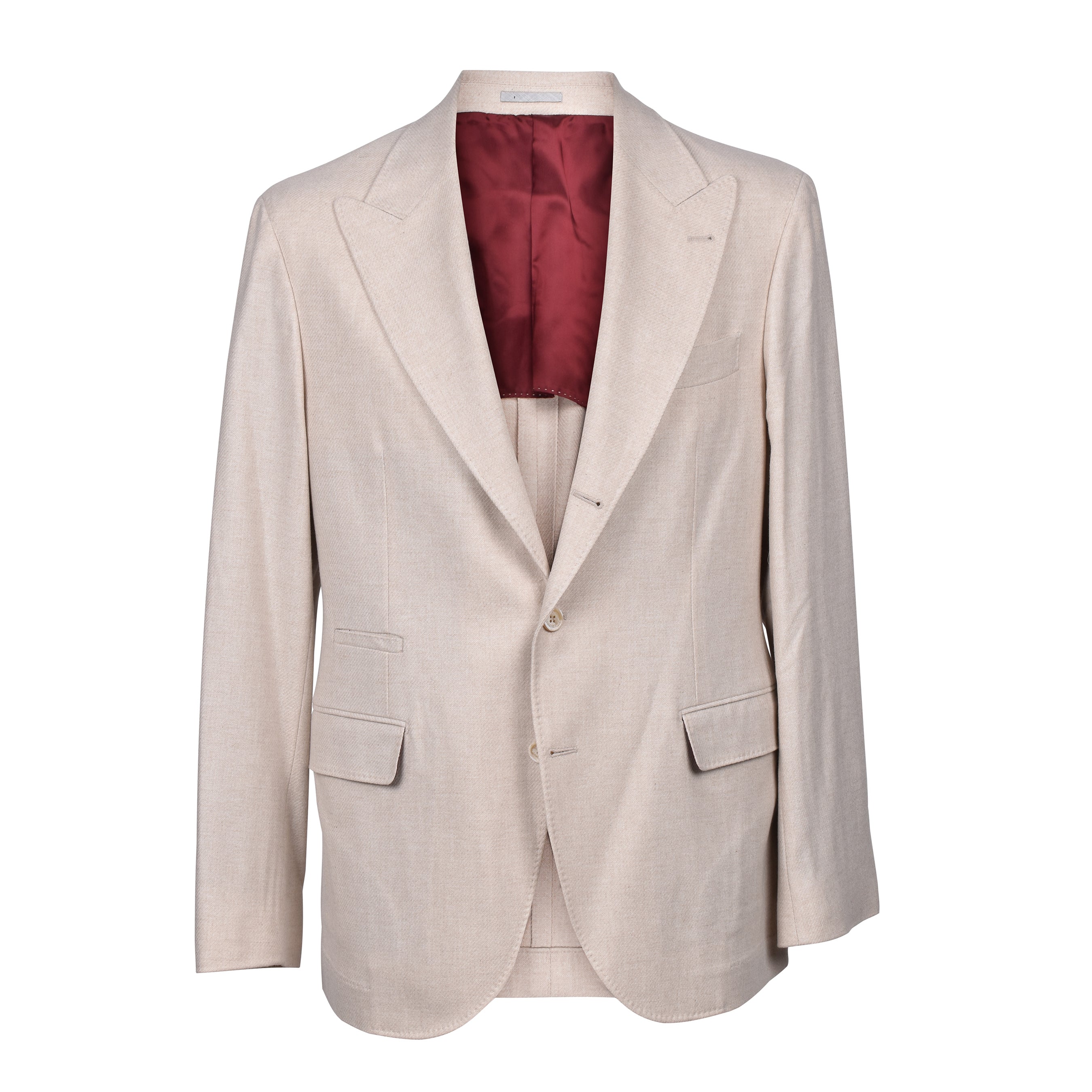 BRUNELLO CUCINELLI MEN'S SAND CASHMERE BLEND THREE-BUTTON BLAZER