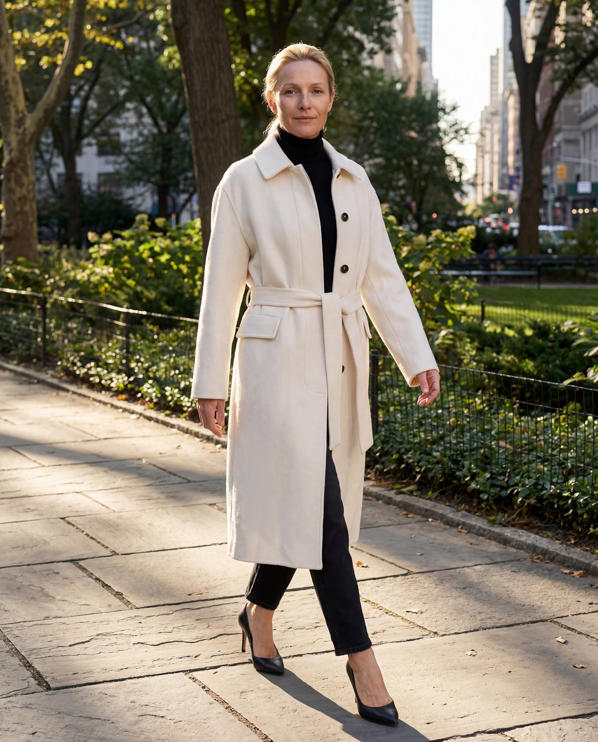BRUNELLO CUCINELLI WOMEN'S OFF WHITE CASHMERE BELTED JACKET