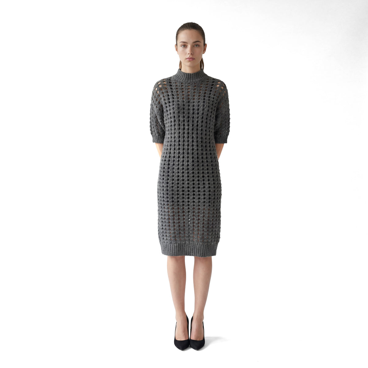 BRUNELLO CUCINELLI WOMEN'S DARK GREY CASHMERE KNIT SUIT