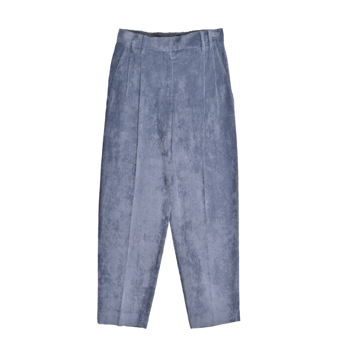 BRUNELLO CUCINELLI WOMEN'S BLUE CROPPED TROUSERS