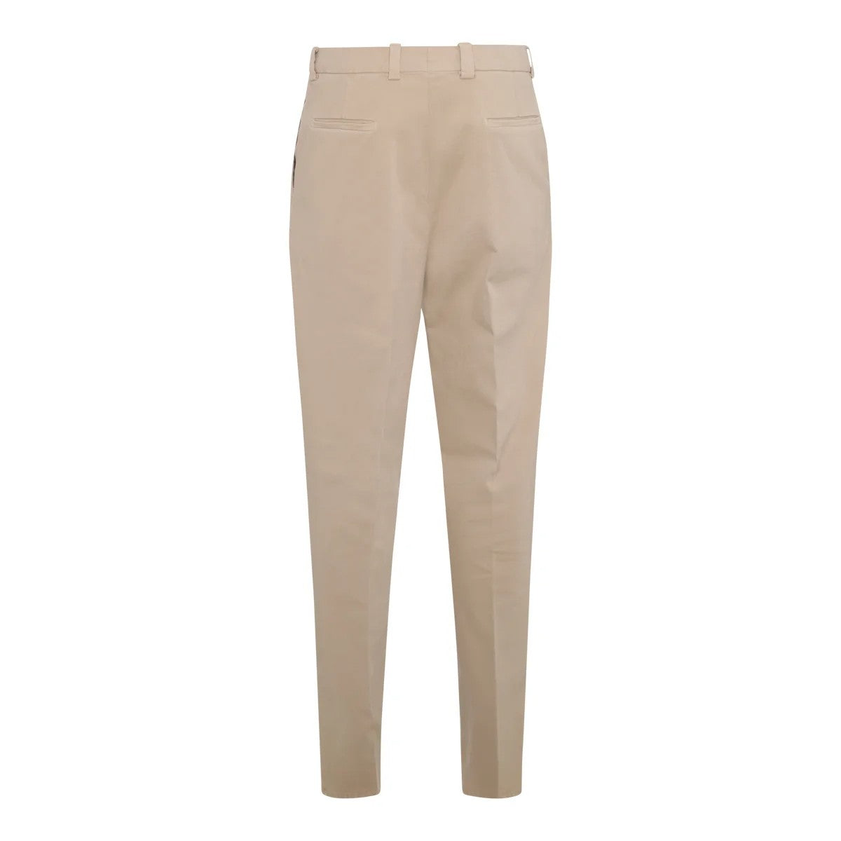 BRUNELLO CUCINELLI MEN'S LIGHT CAMEL COTTON TROUSERS