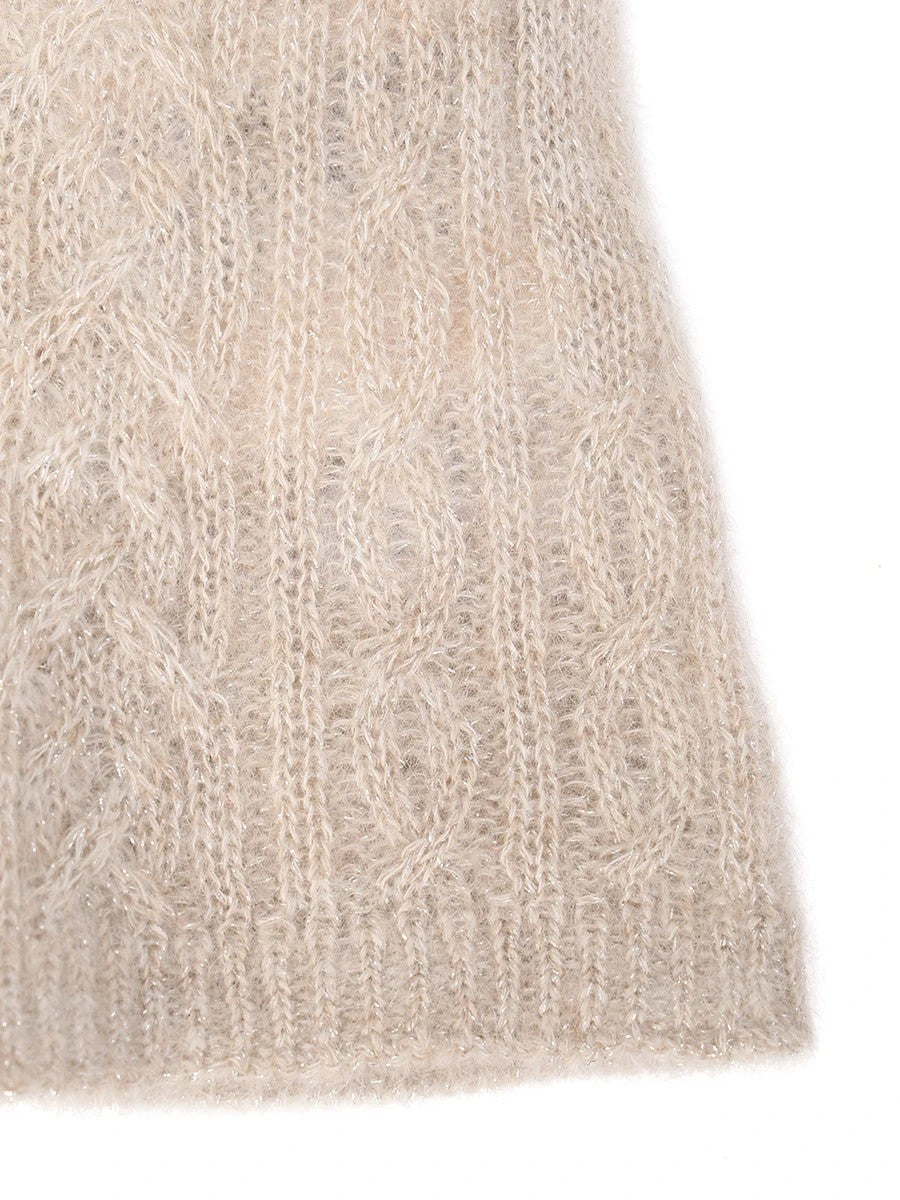 BRUNELLO CUCINELLI WOMEN'S SEASHELL WOOL LONG GLOVES