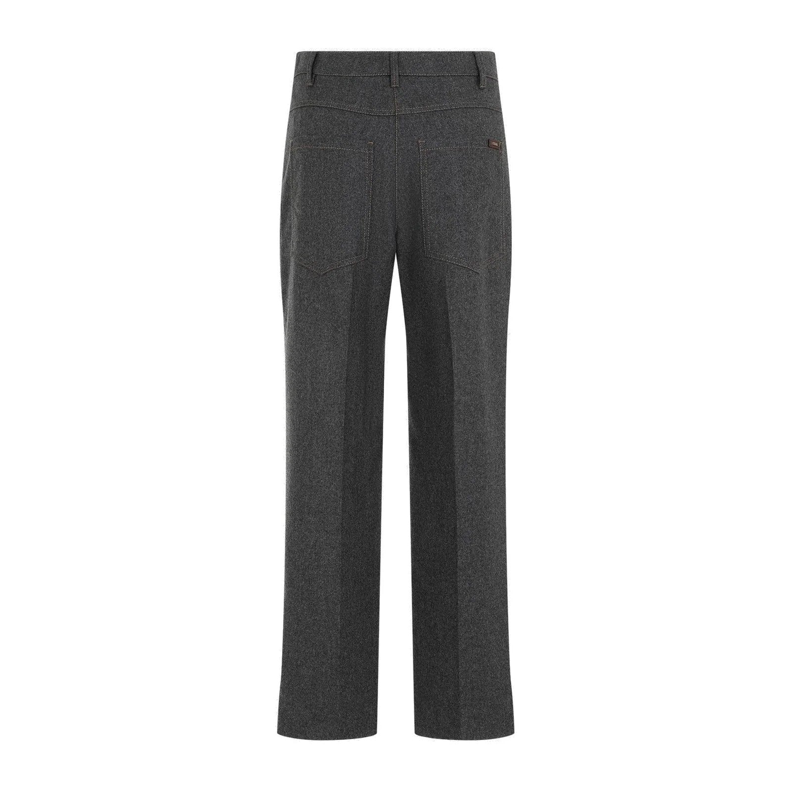 BRUNELLO CUCINELLI WOMEN'S DARK GREY WOOL CASHMERE TROUSERS