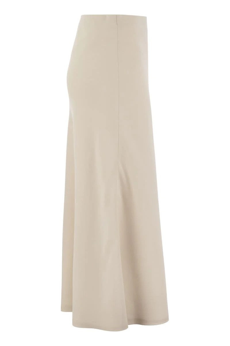 BRUNELLO CUCINELLI WOMEN'S LIGHT BEIGE FLUID SKIRT