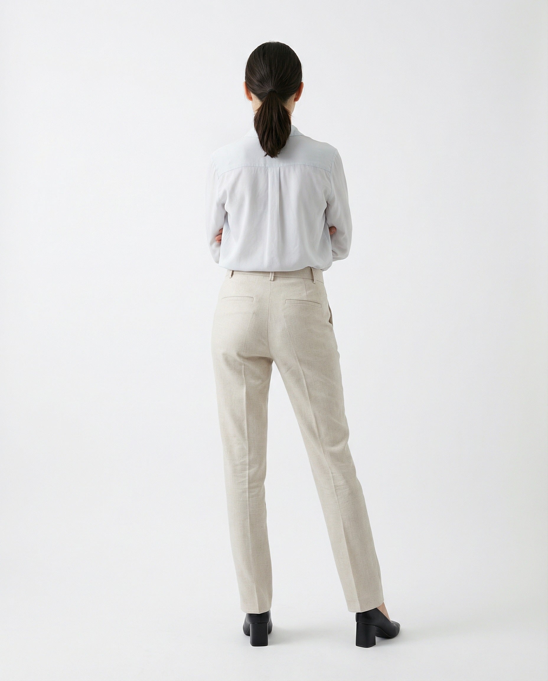 BRUNELLO CUCINELLI WOMEN'S SNOW WHITE TAILORED TROUSERS
