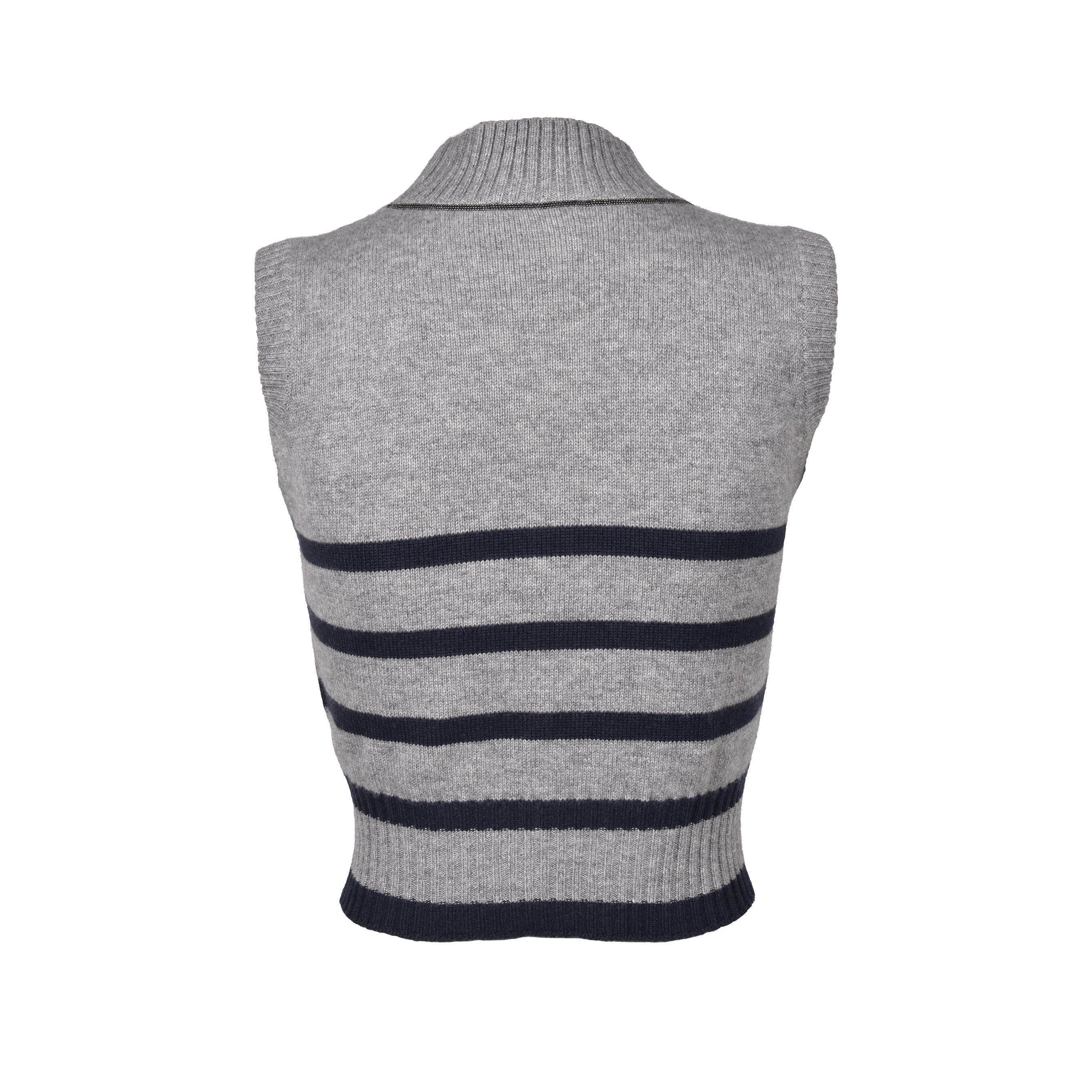 BRUNELLO CUCINELLI WOMEN'S LIGHT GREY CASHMERE SWEATER