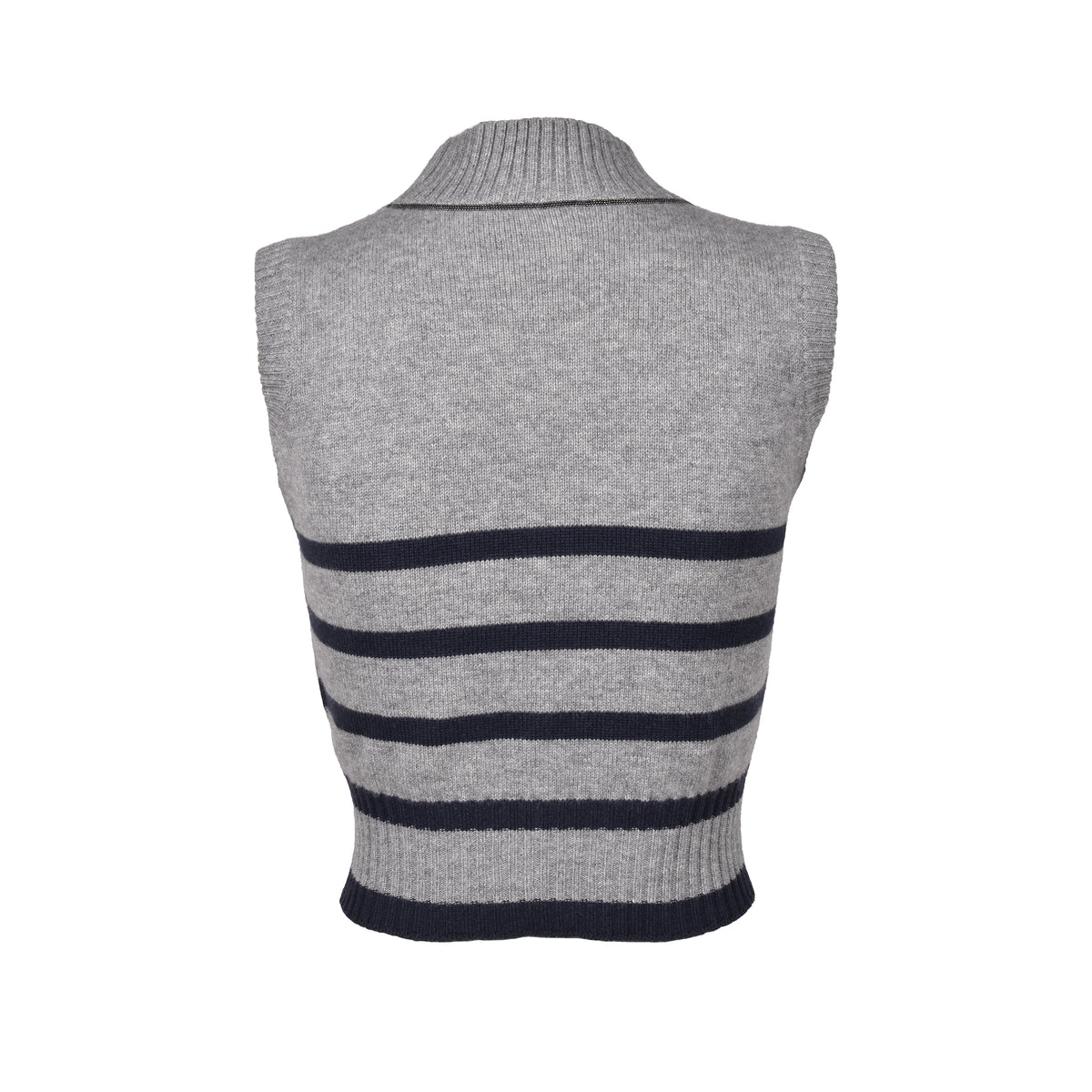 BRUNELLO CUCINELLI WOMEN'S LIGHT GREY CASHMERE SWEATER