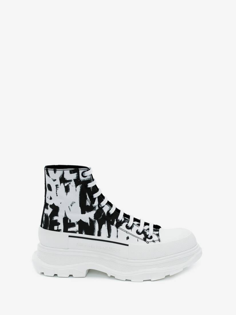 Alexander McQueen  Mcqueen Graffiti Tread Slick Boot in White