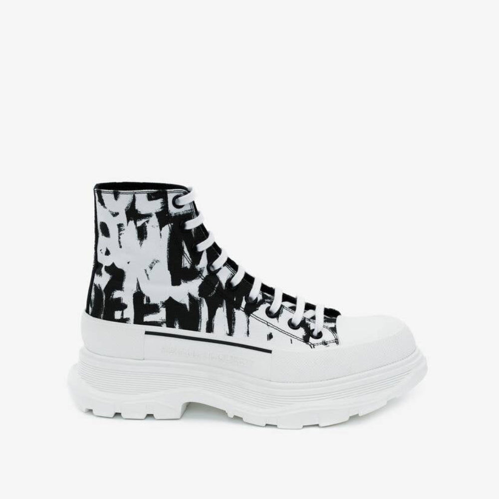 Alexander McQueen Mcqueen Graffiti Tread Slick Boot in White