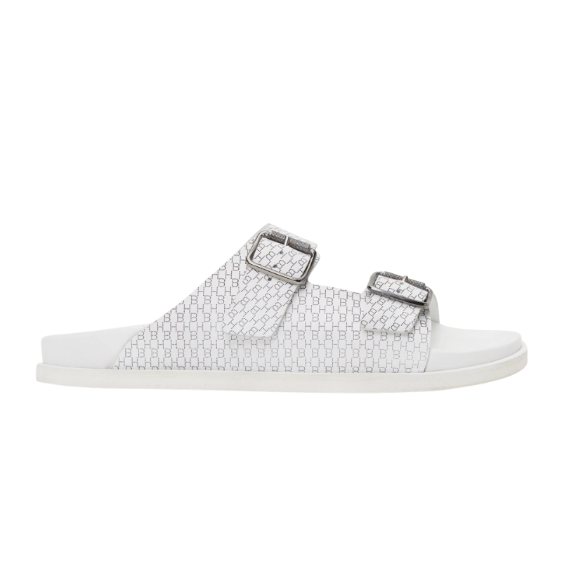 Mens | BOSS Cliff Logo Buckle Sandal White