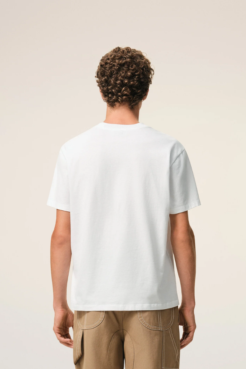Ami Paris T-Shirt In Light Cotton Jersey-White