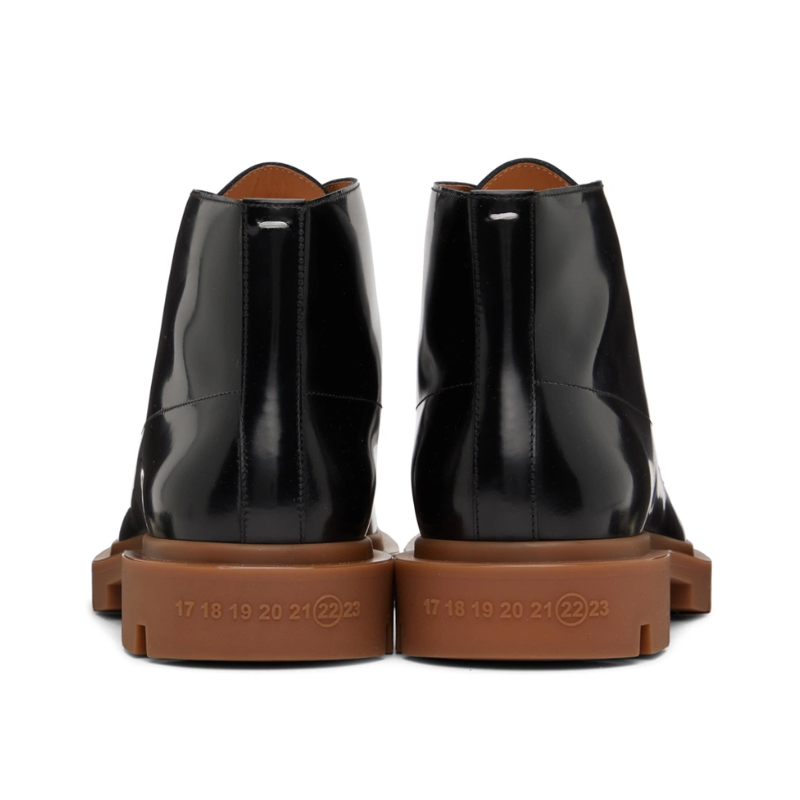 Mens | Maison Margiela Black Leather Lace-Up Boots