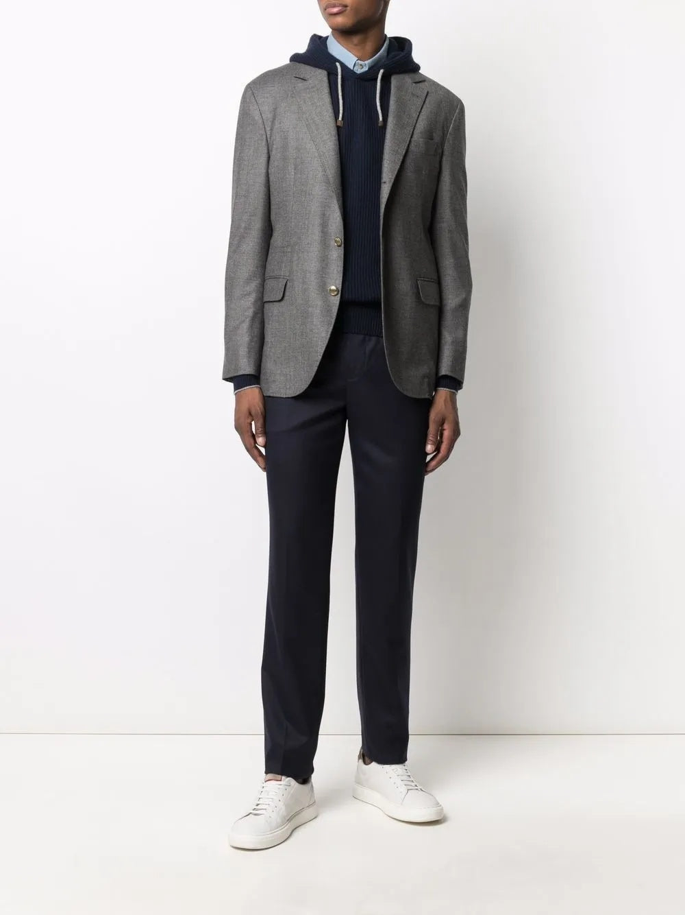 BRUNELLO CUCINELLI MEN'S BLACK TAILORED TROUSERS