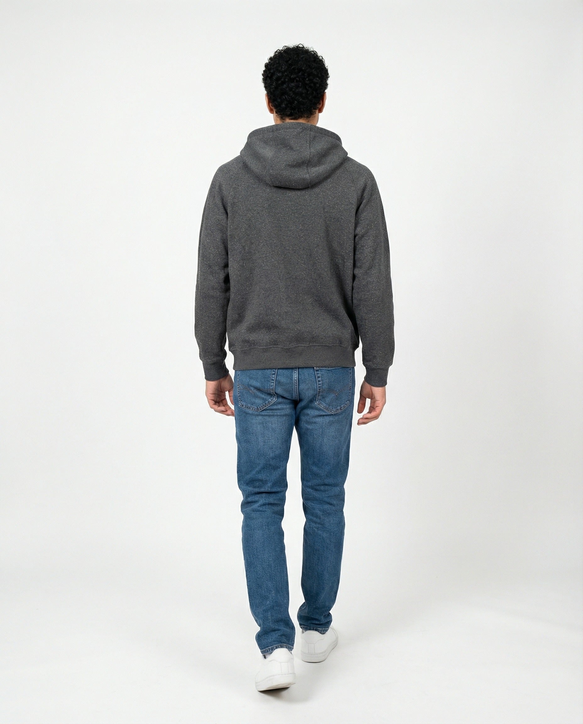 BRUNELLO CUCINELLI MEN'S DARK GREY ZIP HOODIE
