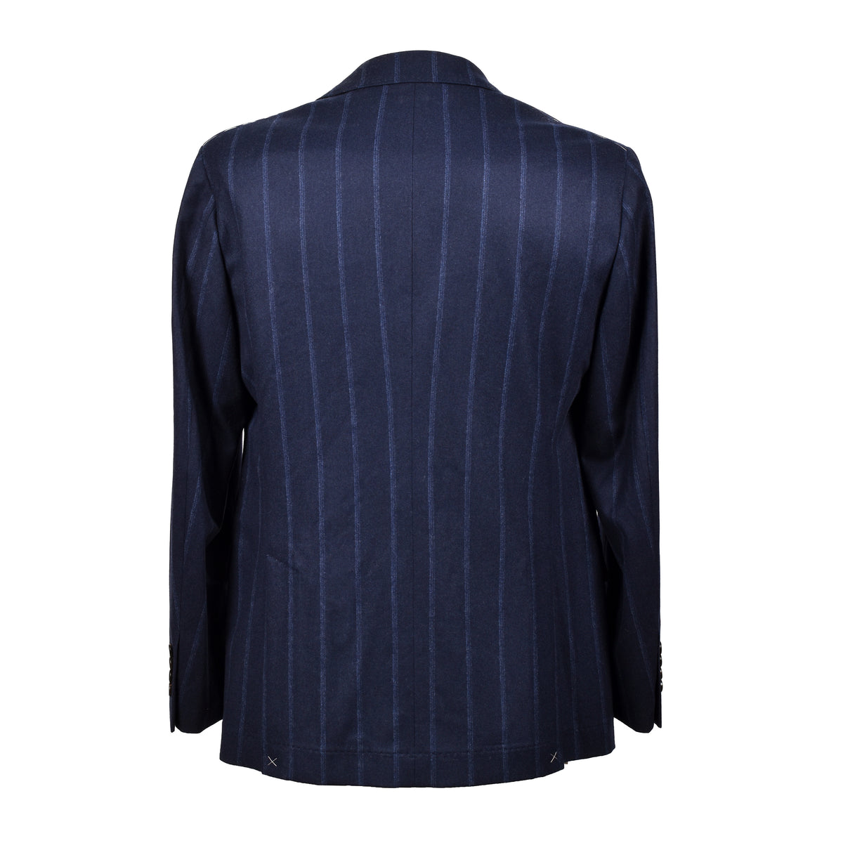 BRUNELLO CUCINELLI MEN'S BLUE WOOL STRIPED SUIT