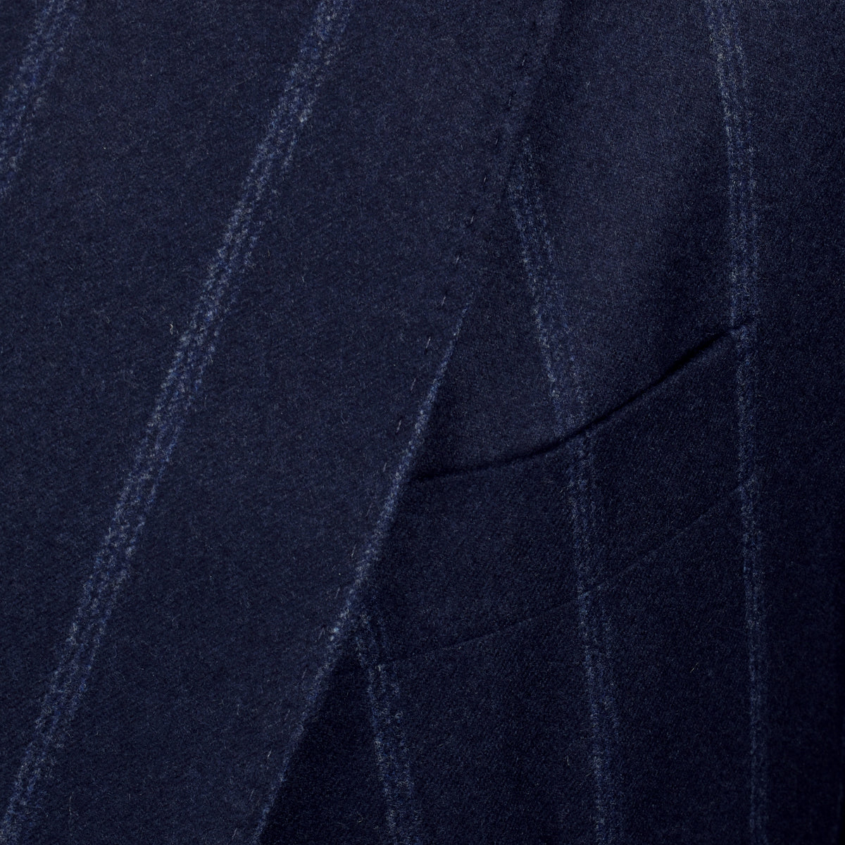 BRUNELLO CUCINELLI MEN'S BLUE WOOL STRIPED SUIT