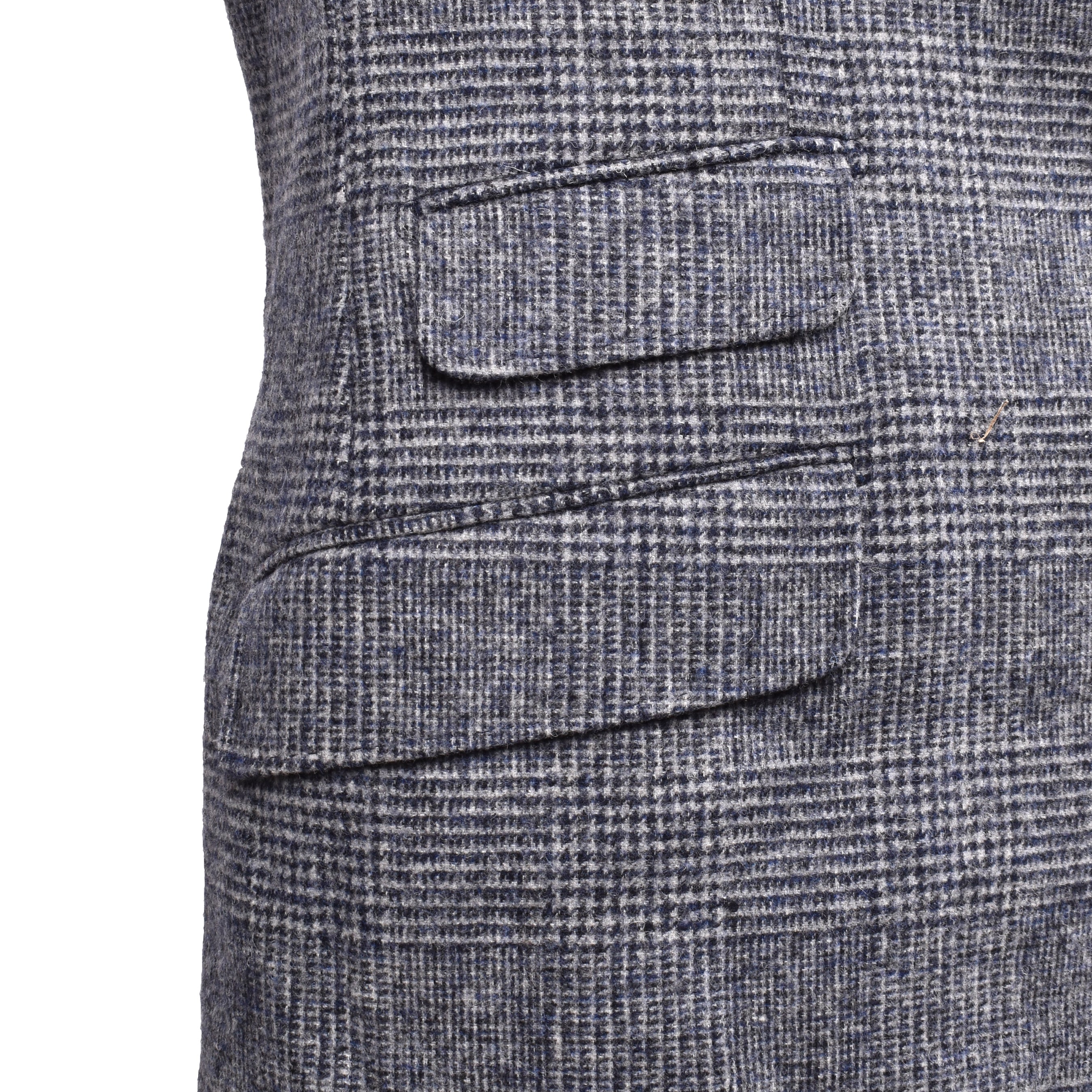 BRUNELLO CUCINELLI MEN'S BLUE WOOL CHECK SUIT