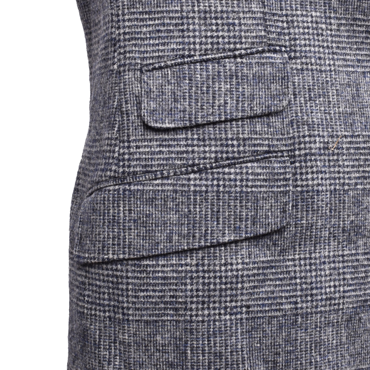 BRUNELLO CUCINELLI MEN'S BLUE WOOL CHECK SUIT