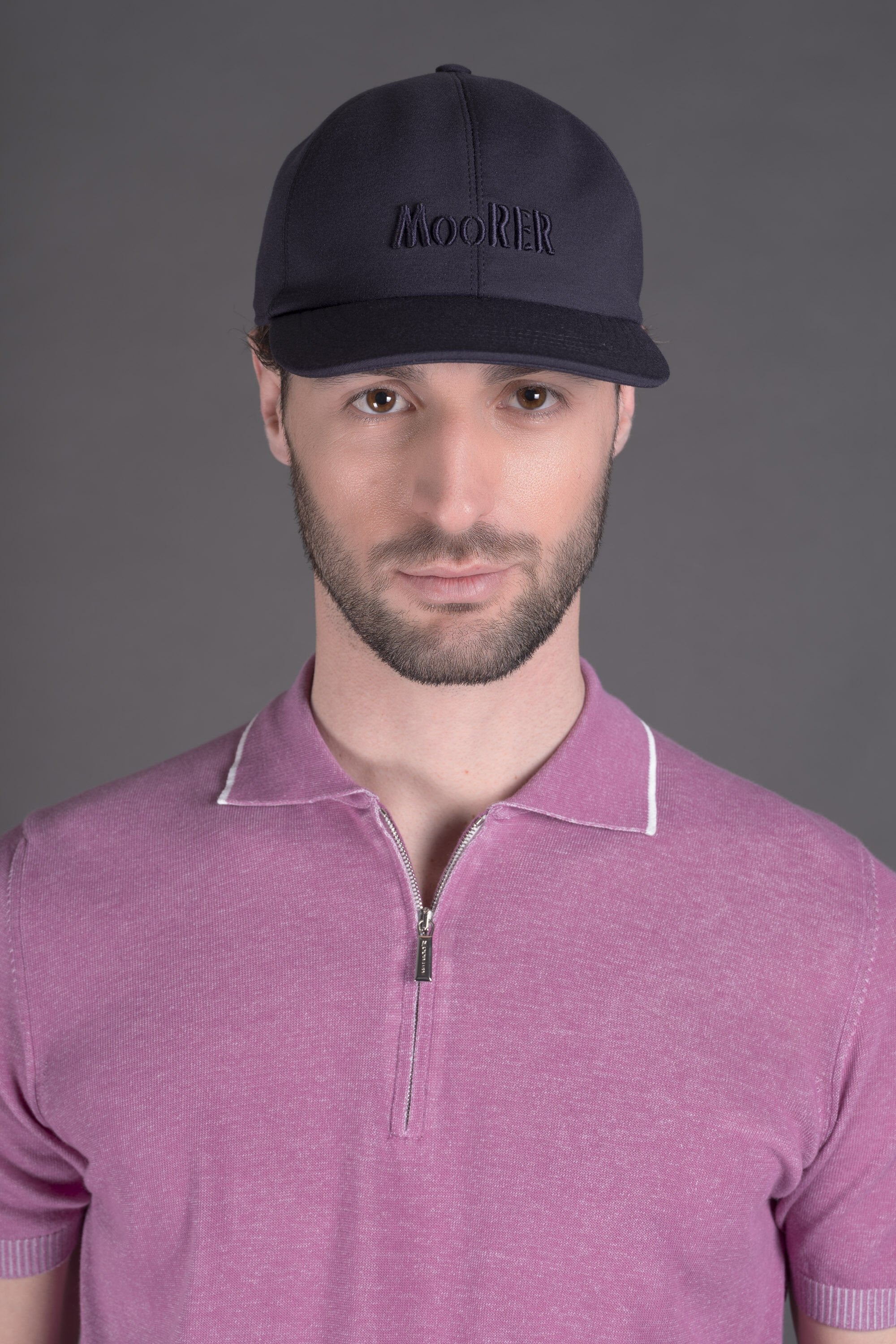 MOORER MEN'S NAVY BASEBALL CAP WITH EMBROIDERY