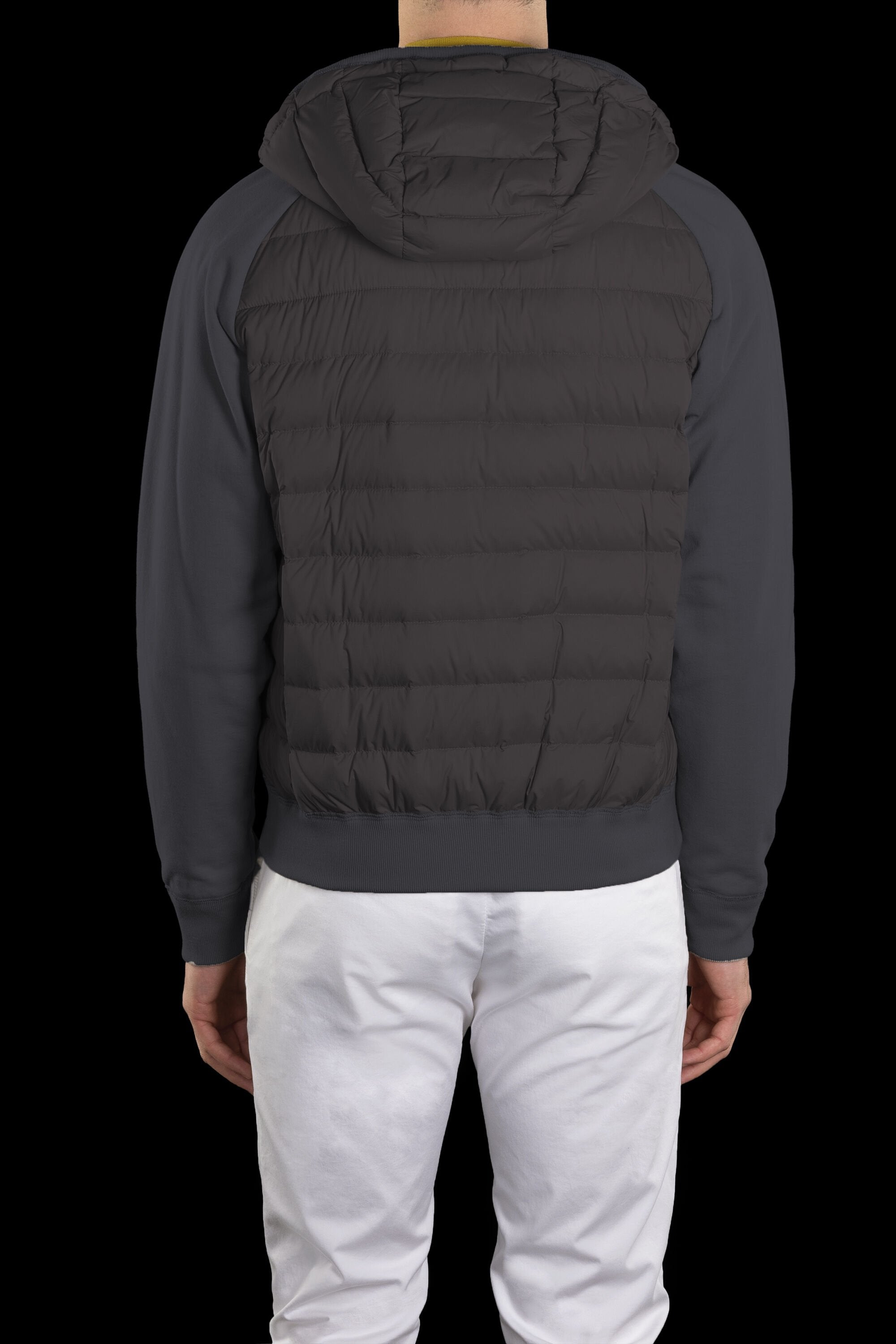 MOORER MEN'S ANTHRACITE QUILTED HOODED JACKET