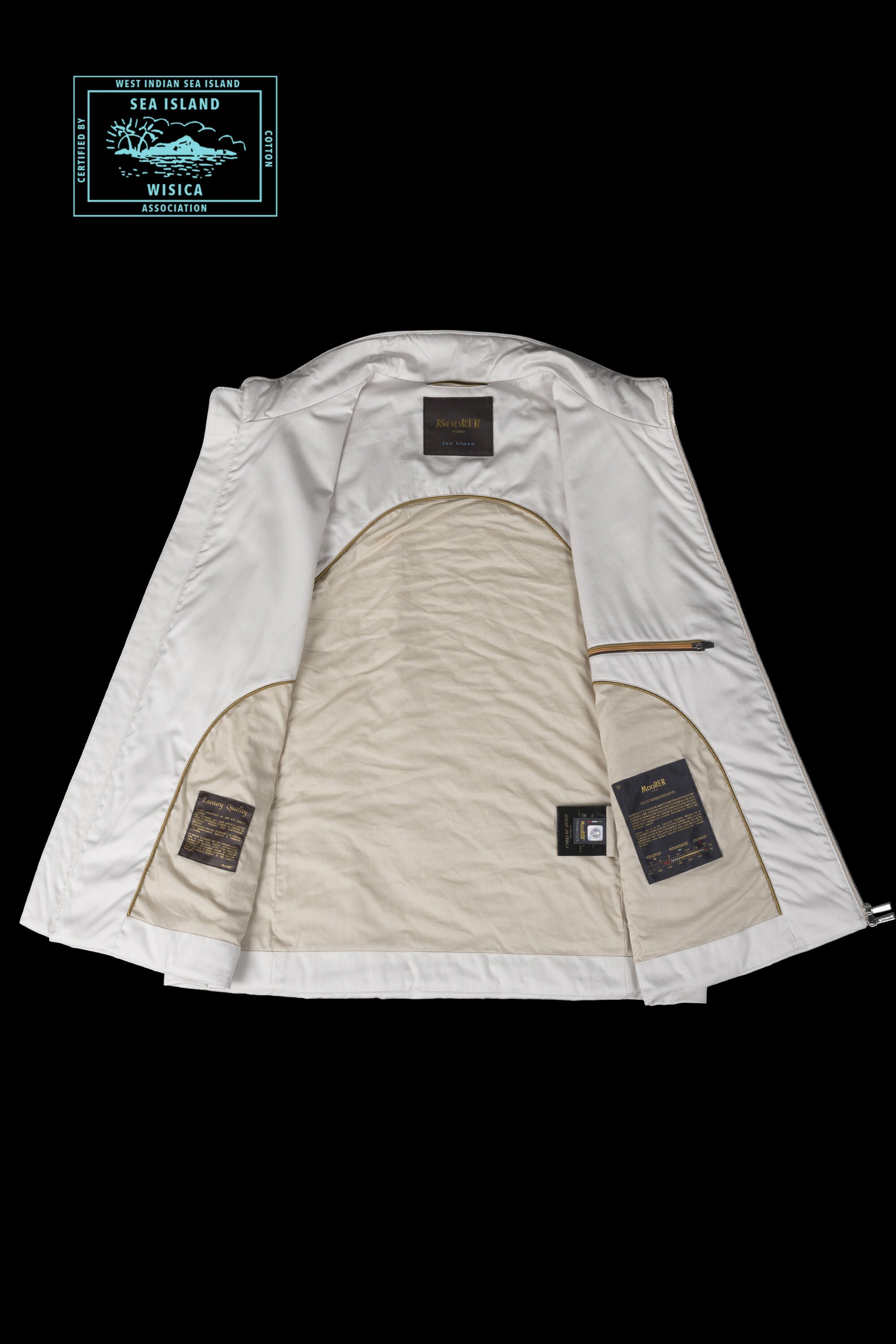 MOORER MEN'S OFF WHITE SLEEVELESS JACKET