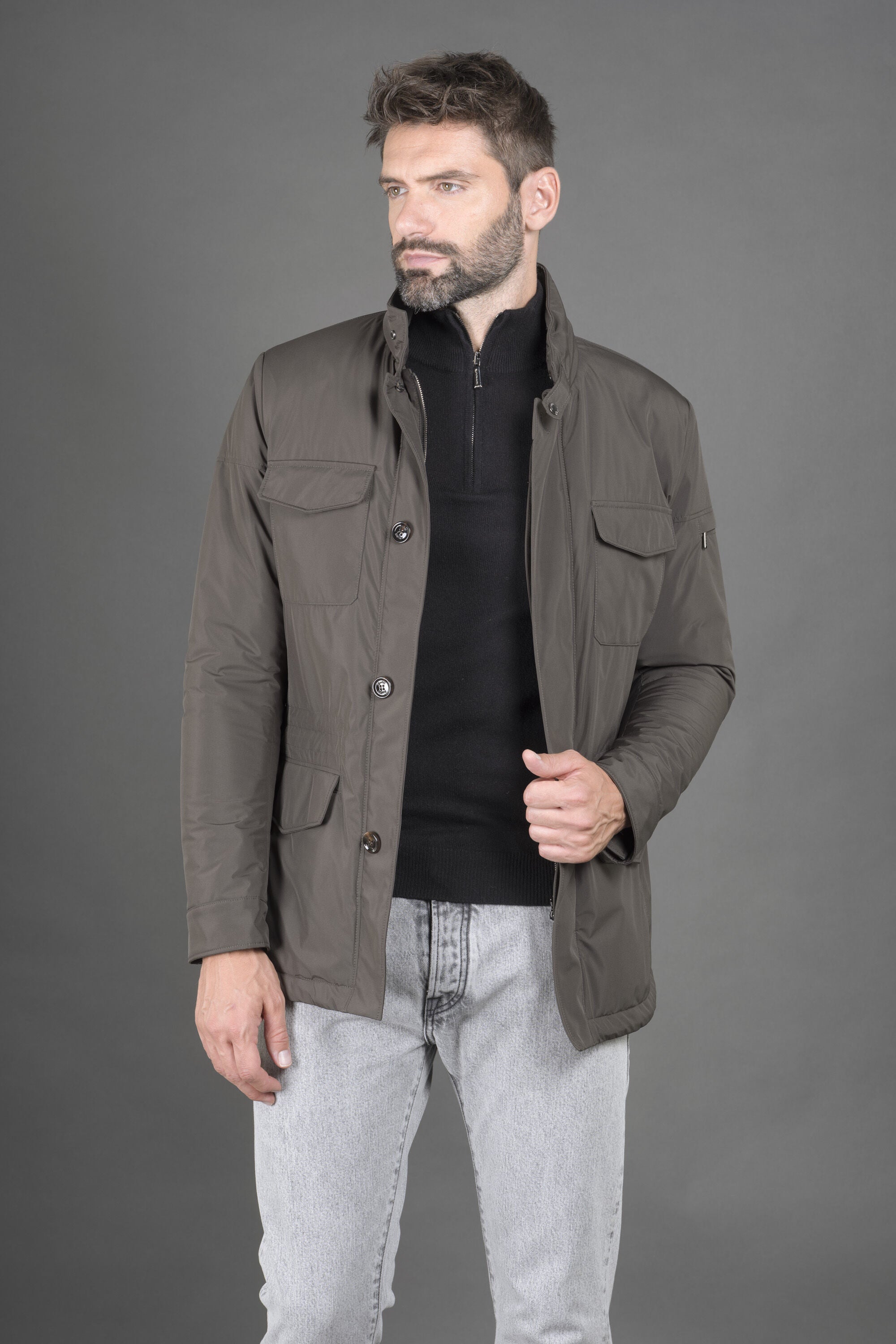 MOORER MEN'S FOREST GREEN BUTTON-UP JACKET