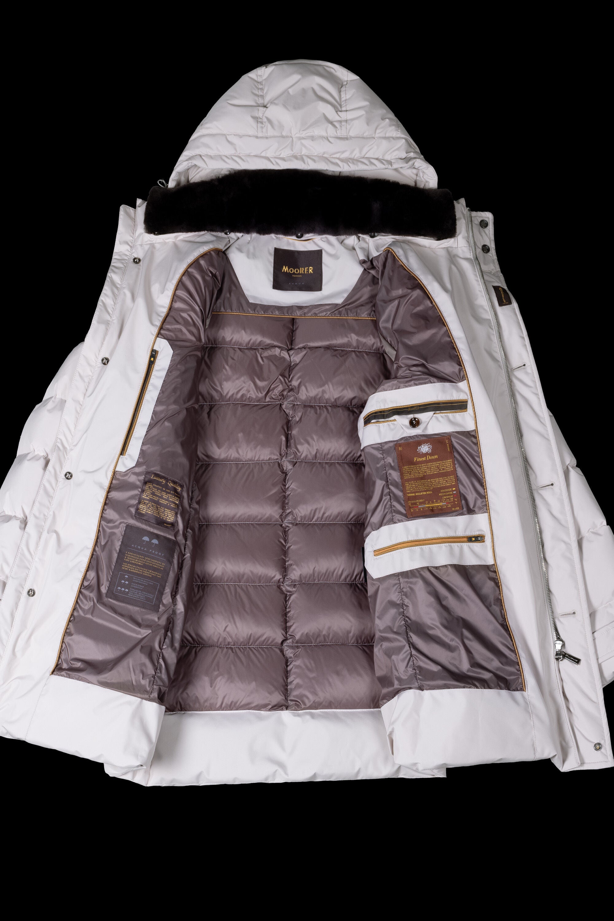 MOORER MEN'S PEARL QUILTED PUFFER COAT