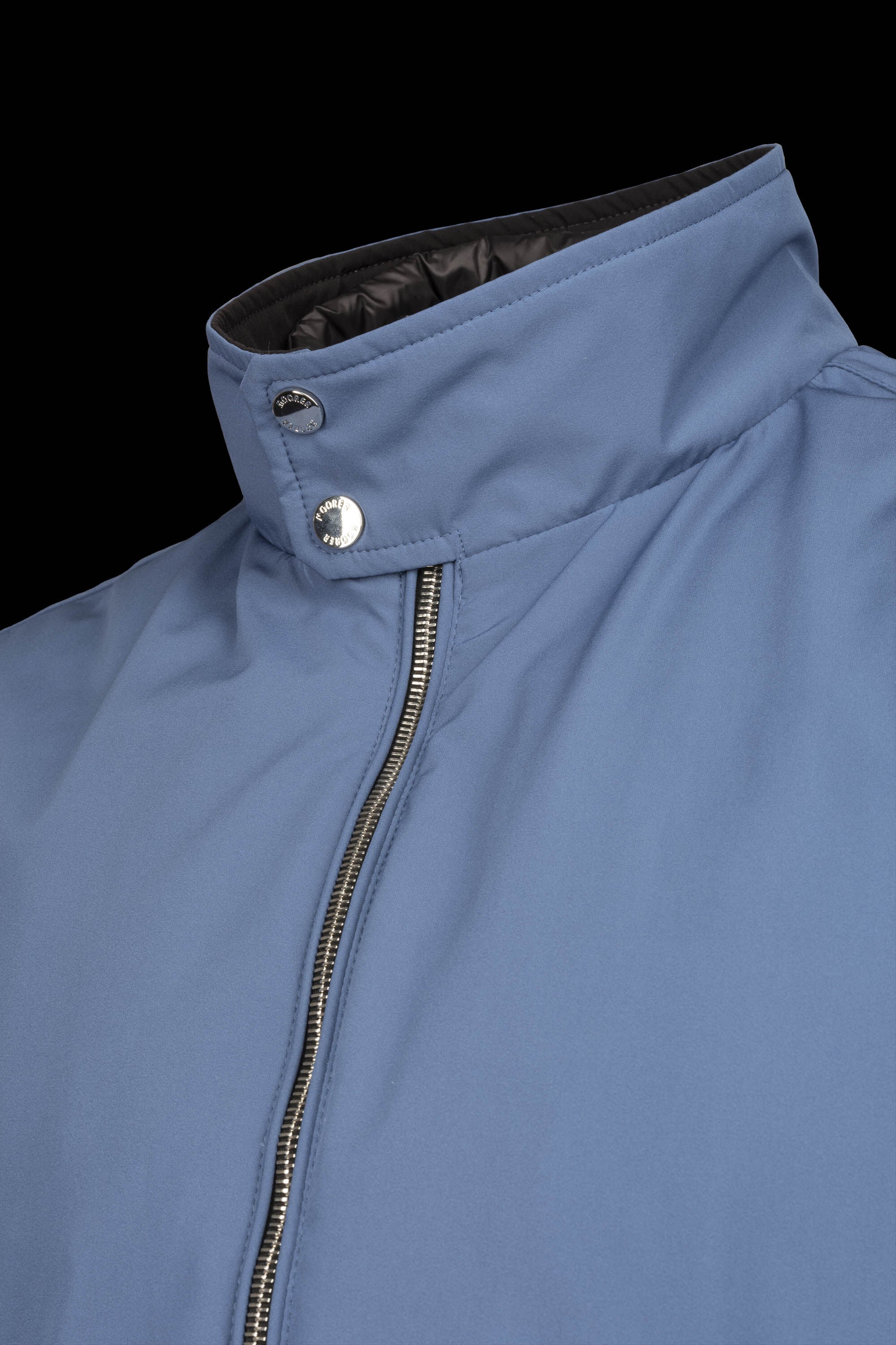 MOORER MEN'S INDIGO QUILTED PADDED JACKET