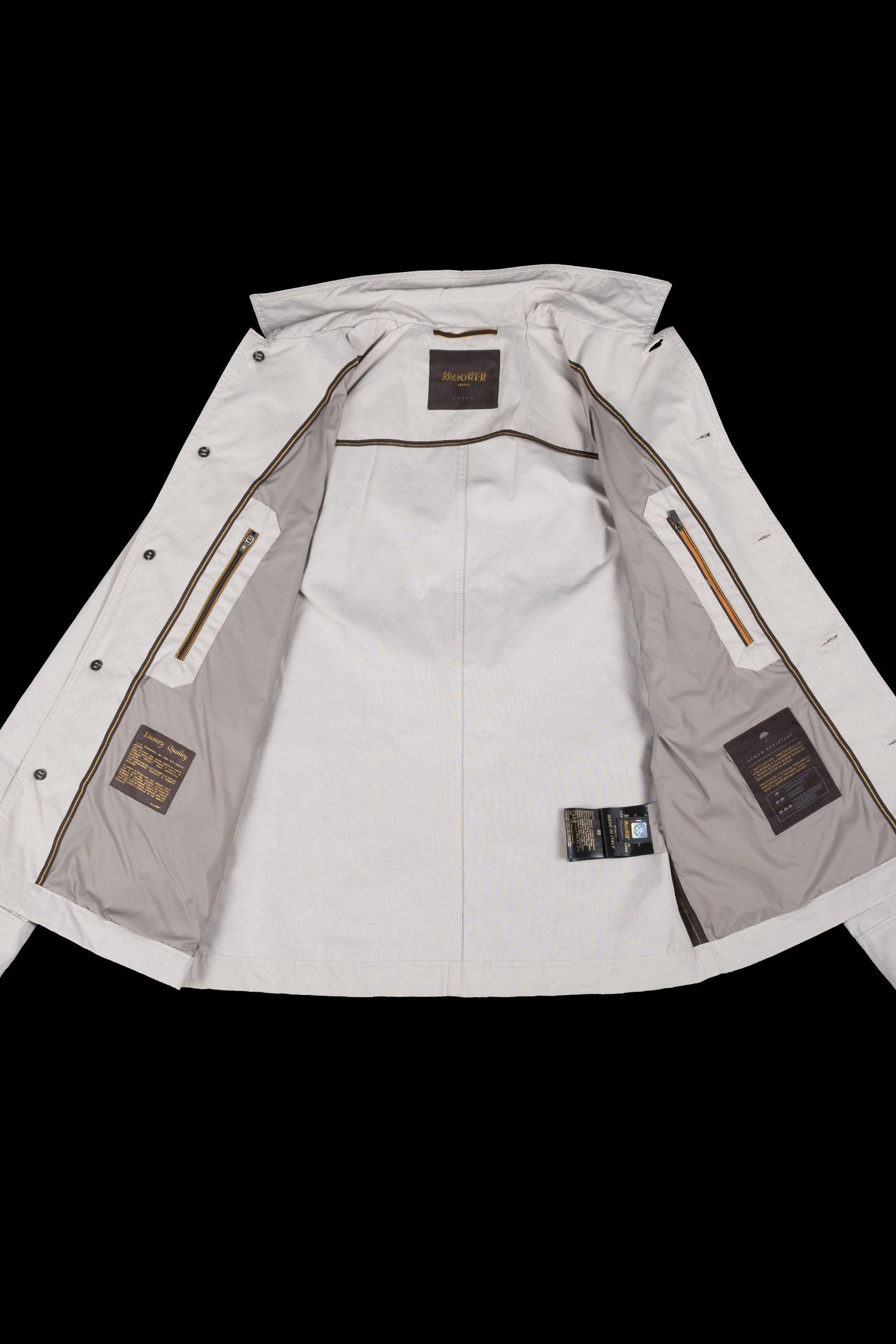 MOORER MEN'S IVORY BUTTON-UP TAILORED JACKET