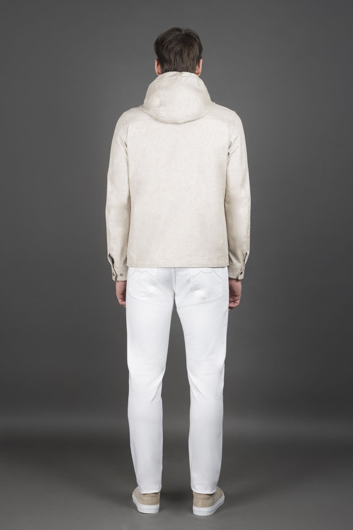 MOORER MEN'S SAND TAILORED JACKET WITH POCKETS