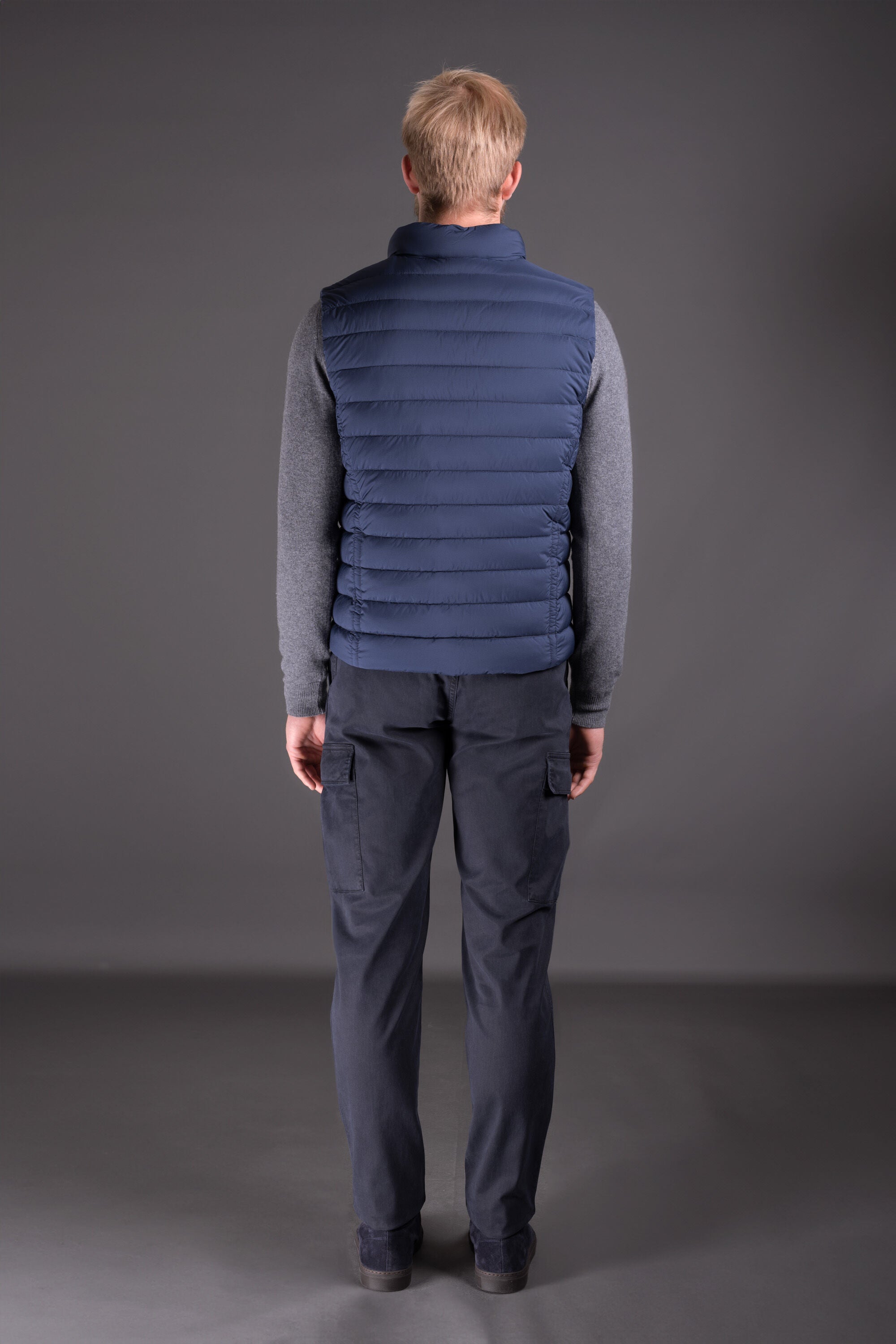 MOORER MEN'S NAVY QUILTED PUFFER VEST