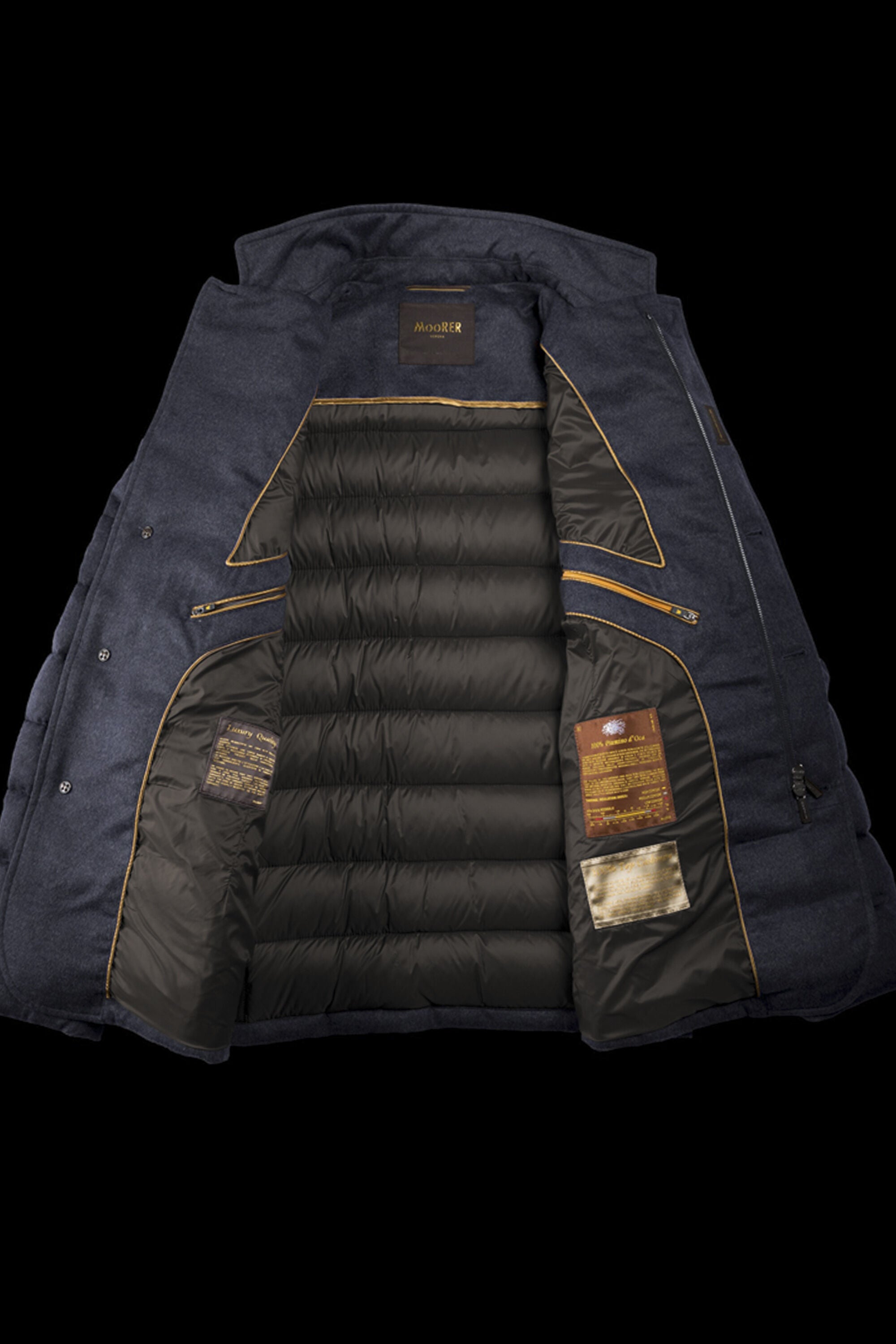MOORER MEN'S ANTHRACITE QUILTED BUTTONED JACKET